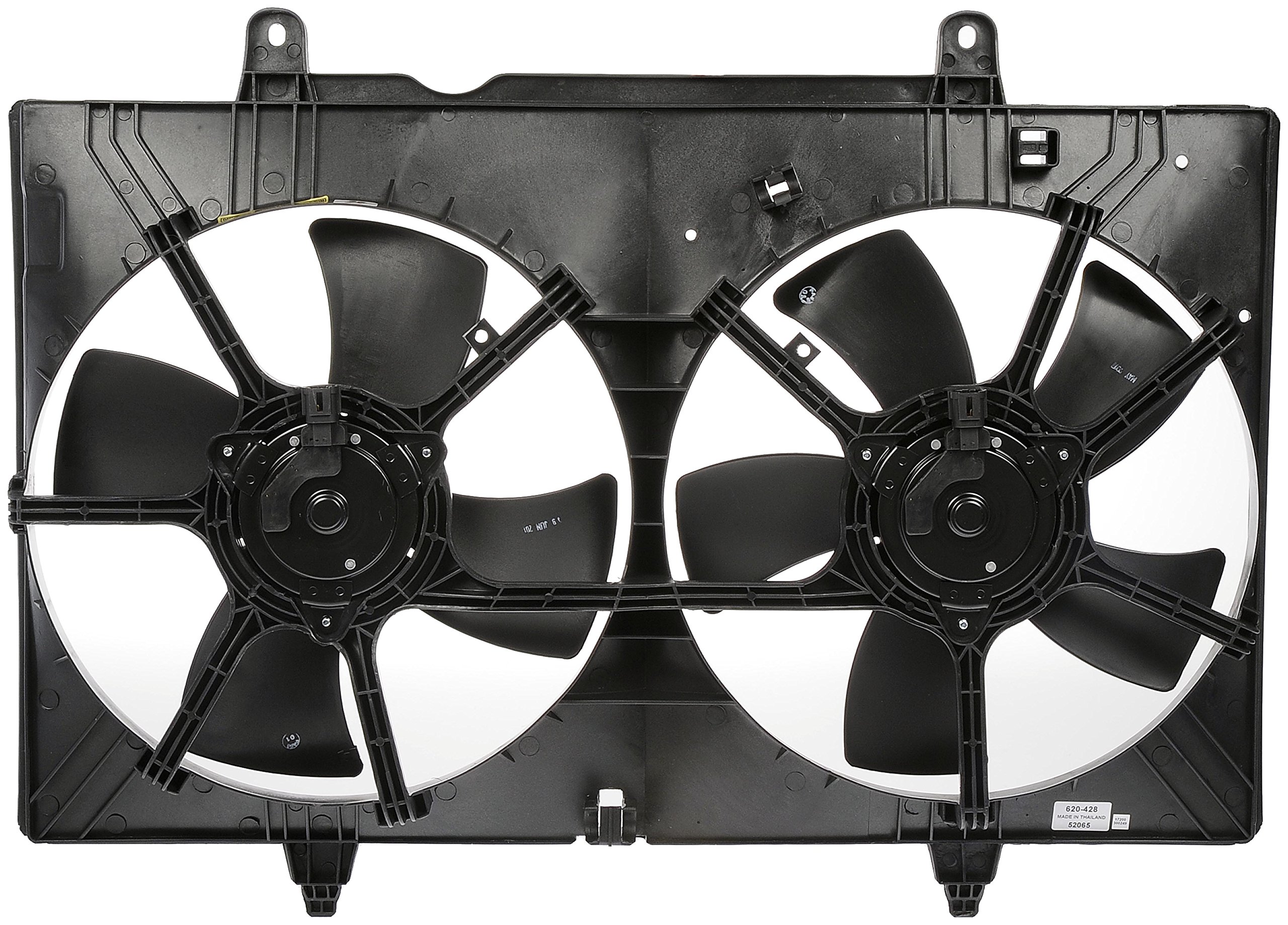 Dorman 620-428 Engine Cooling Fan Assembly Replacement for Nissan Altima, Maxima, Rogue, Sentra - Perfect for Overheating Prevention & Summer Driving