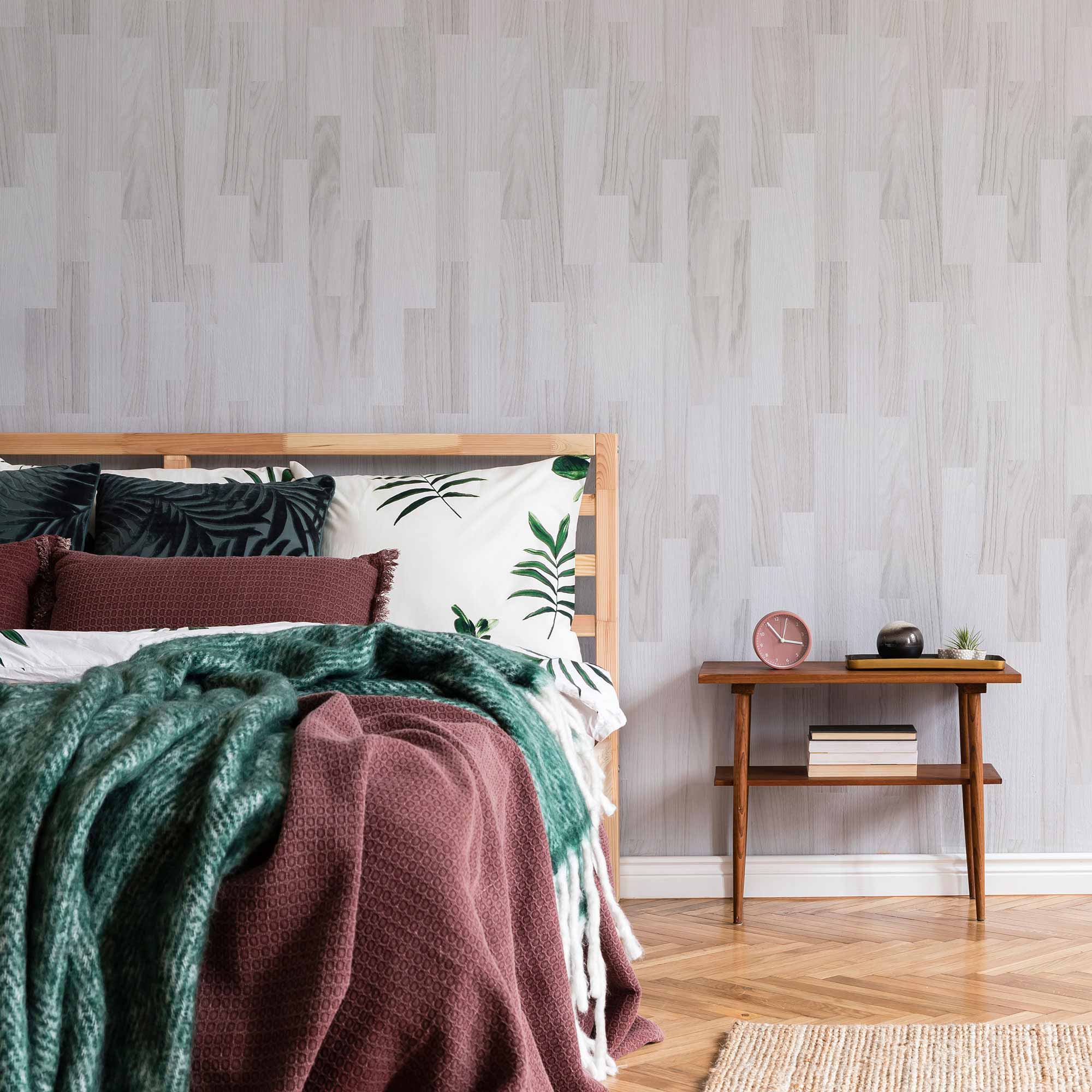 Grey Wood Peel and Stick Removable Wallpaper 6838 - Self-Adhesive Wall Decal for Home Decor, Bedroom, Living Room & Office