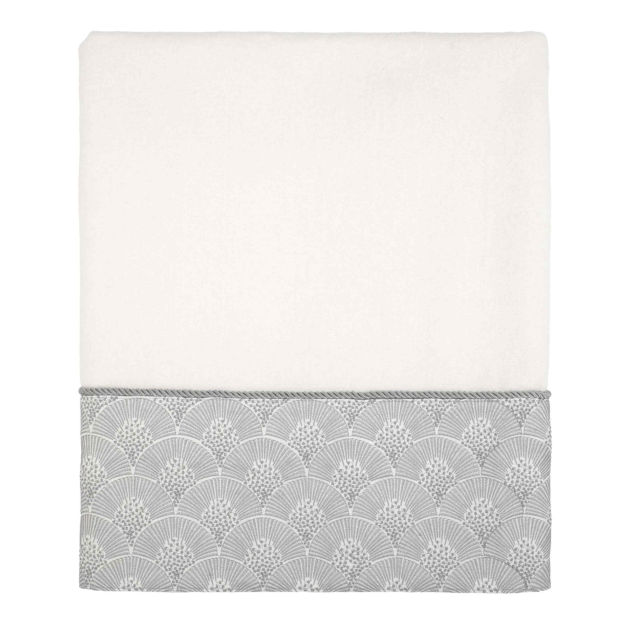 Avanti Linens - Premium Soft & Absorbent Cotton Bath Towel Set (Deco Shell Collection, White) - Luxury Spa, Hotel & Home Bath Essentials