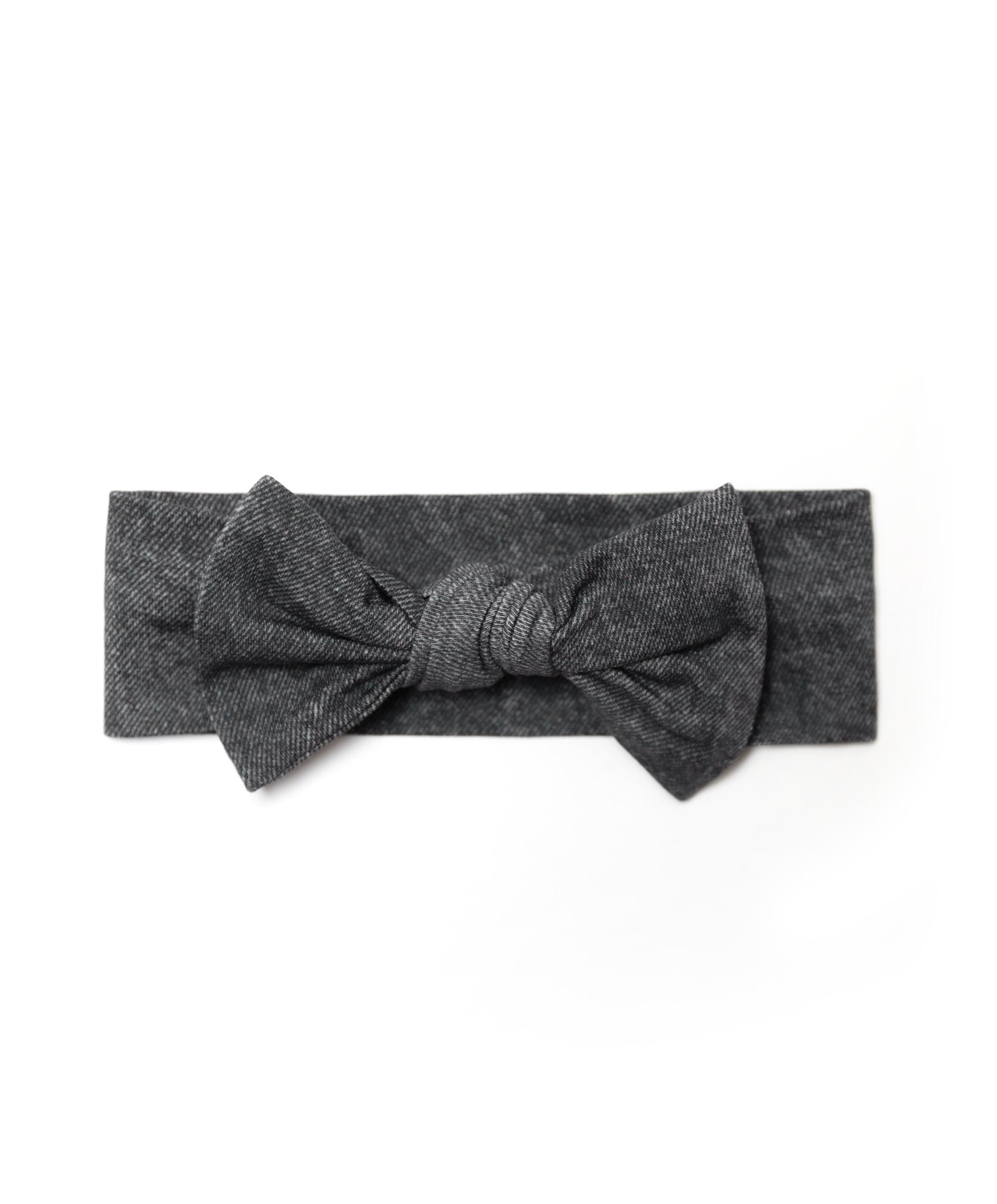 Washed Black Denim Print Headband Bow - Fashion Hair Accessory for Women & Girls - Perfect for Sports, Workouts, and Everyday Style