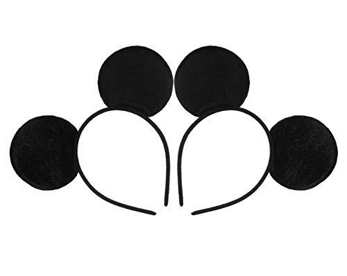 FANYITY Mickey Ears Headband - 2 Pack Minnie Mouse Ears Hair Bands for Halloween Party, Disney Costume Accessories, Cosplay & Theme Park Outfits