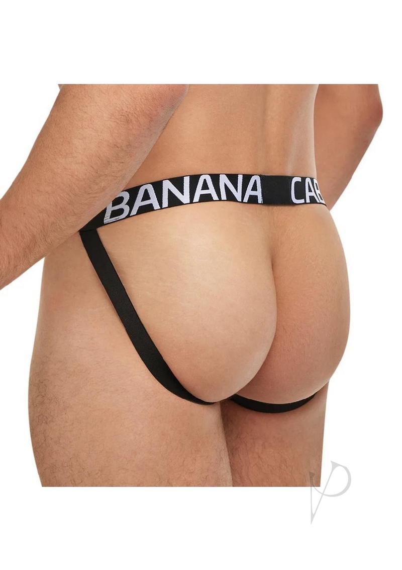 Banana Cabana Poly Jock Strap - Medium/Large Size - Black Men's Athletic Underwear for Gym, Running & Sports Performance