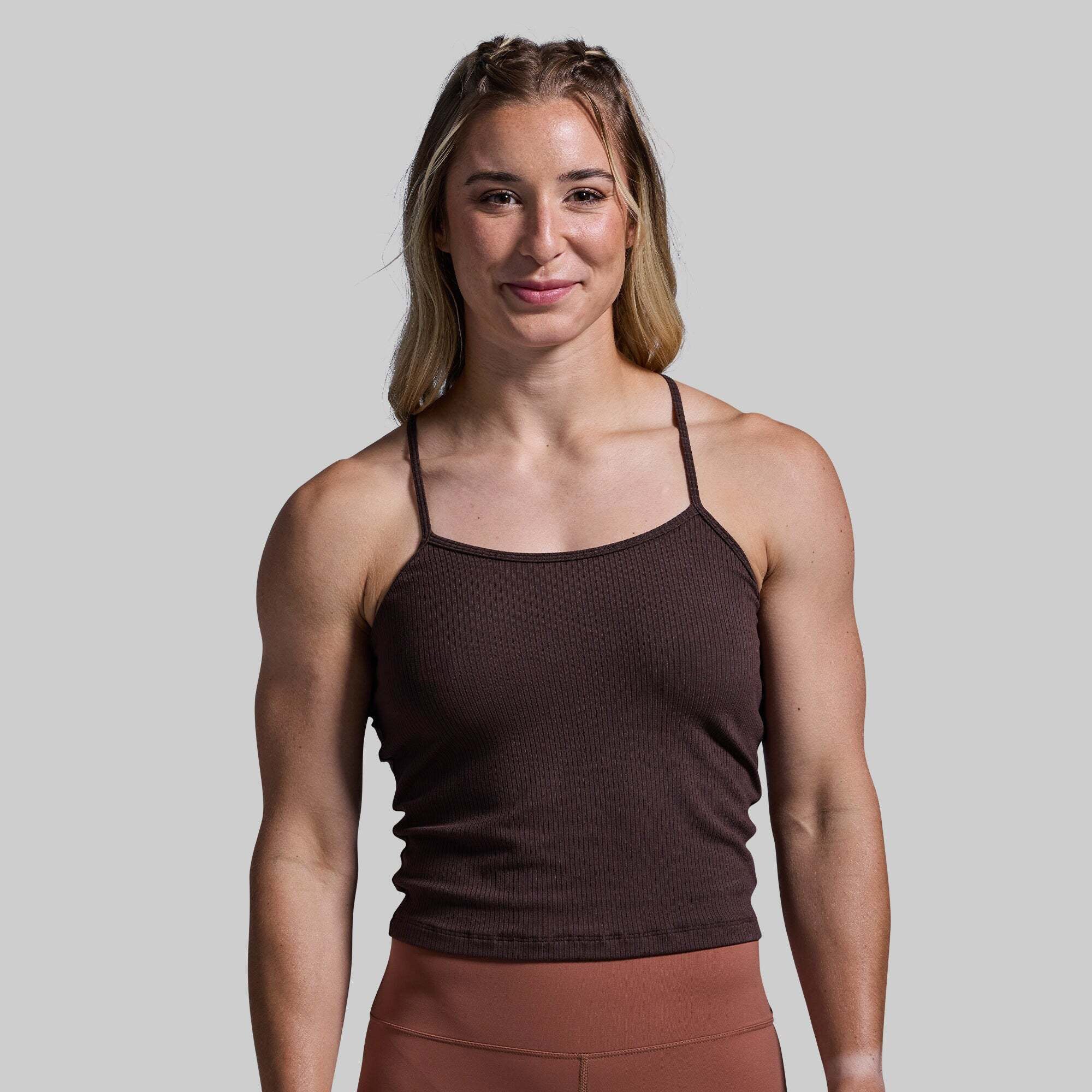 Keep It Easy Tank Top - French Roast Color | Women's Casual Slim Fit Cami for Summer, Yoga & Lounge Wear