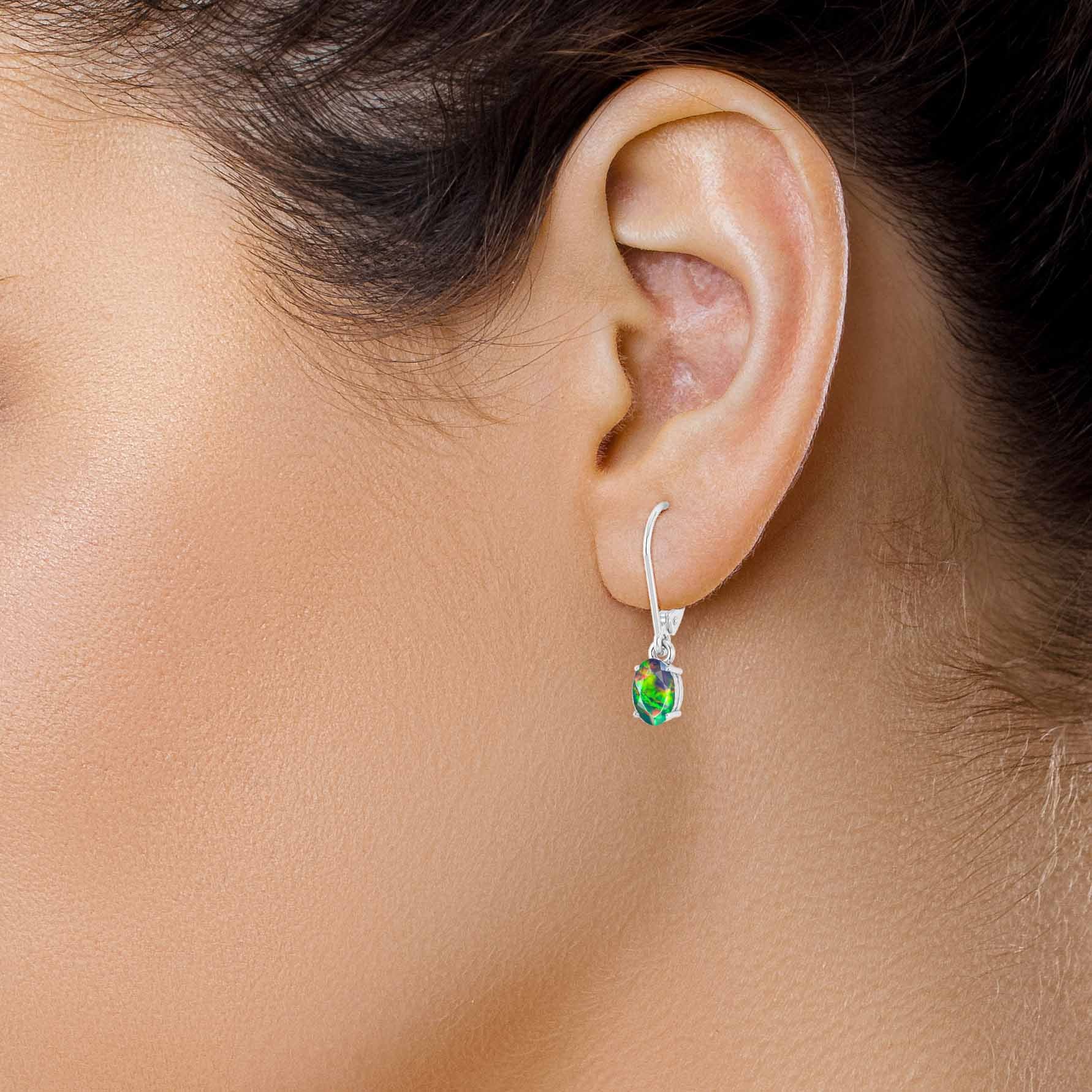 Black Multi Fire Opal Gemstone Dangle Earrings for Women - Handmade Sterling Silver Bohemian Jewelry - Perfect for Parties, Weddings & Special Occasions