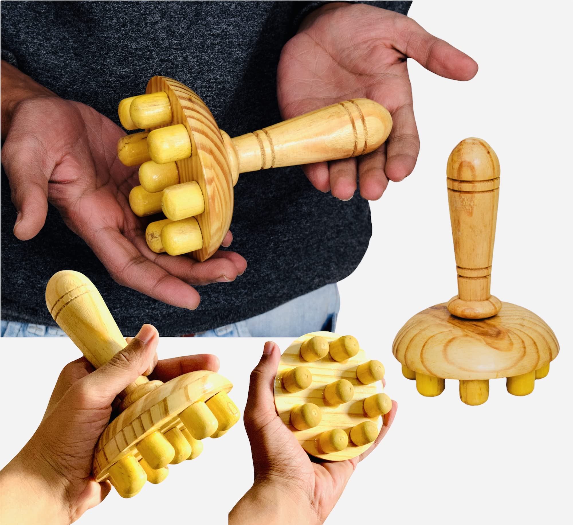 Maderoterapia Wooden Body Massage Kit - Set of 8 Wooden Massage Rollers for Relaxation, Rejuvenation & Cellulite Reduction | Full Body Wood Therapy Tools for Home Spa, Lymphatic Drainage & Self-Care Routine