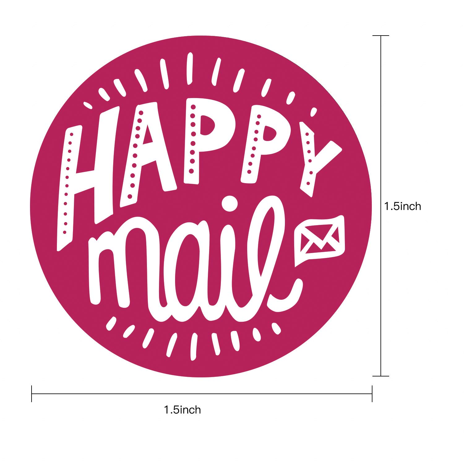 WRAPAHOLIC Happy Mail Business Stickers - 1000 Pack of 1.5