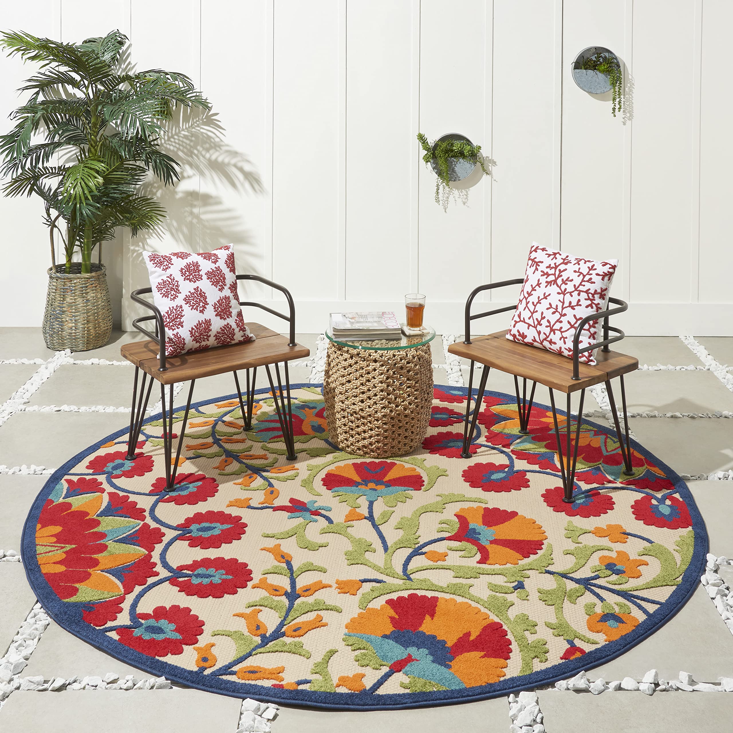 Nourison Aloha Indoor/Outdoor Round Area Rug - 7'10