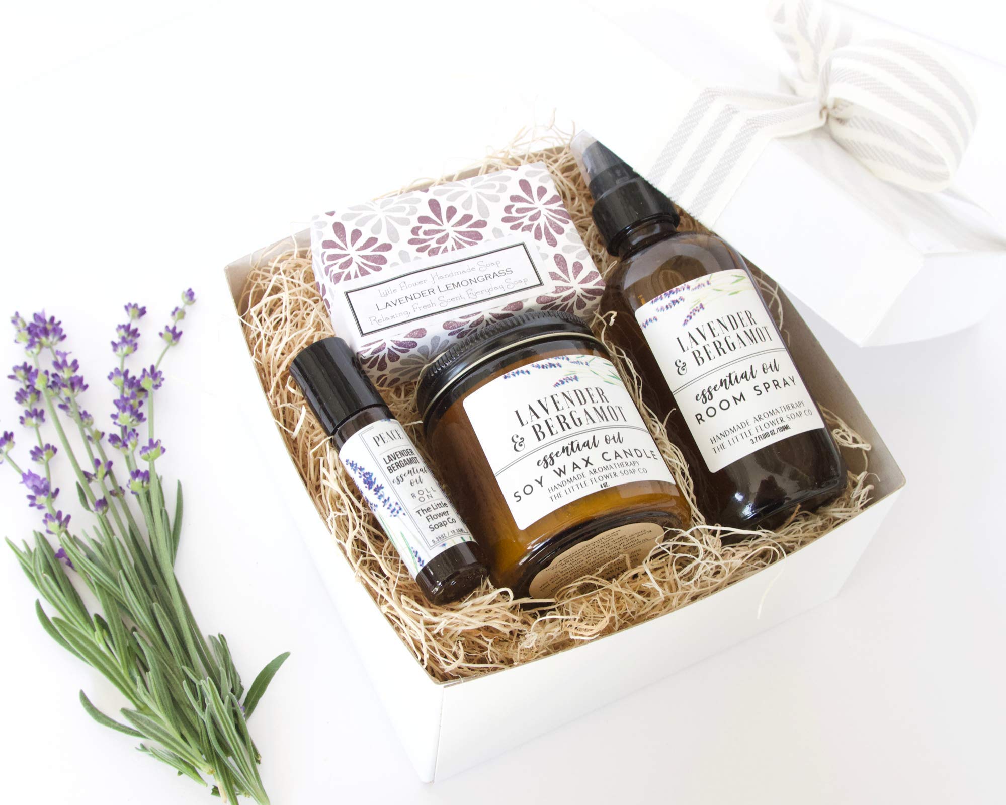 Lavender Home Decor Gift Set - Relaxing Aromatherapy Gifts for Housewarming, Birthday, Mother's Day - Perfect for Bedroom, Bathroom & Living Room Decor