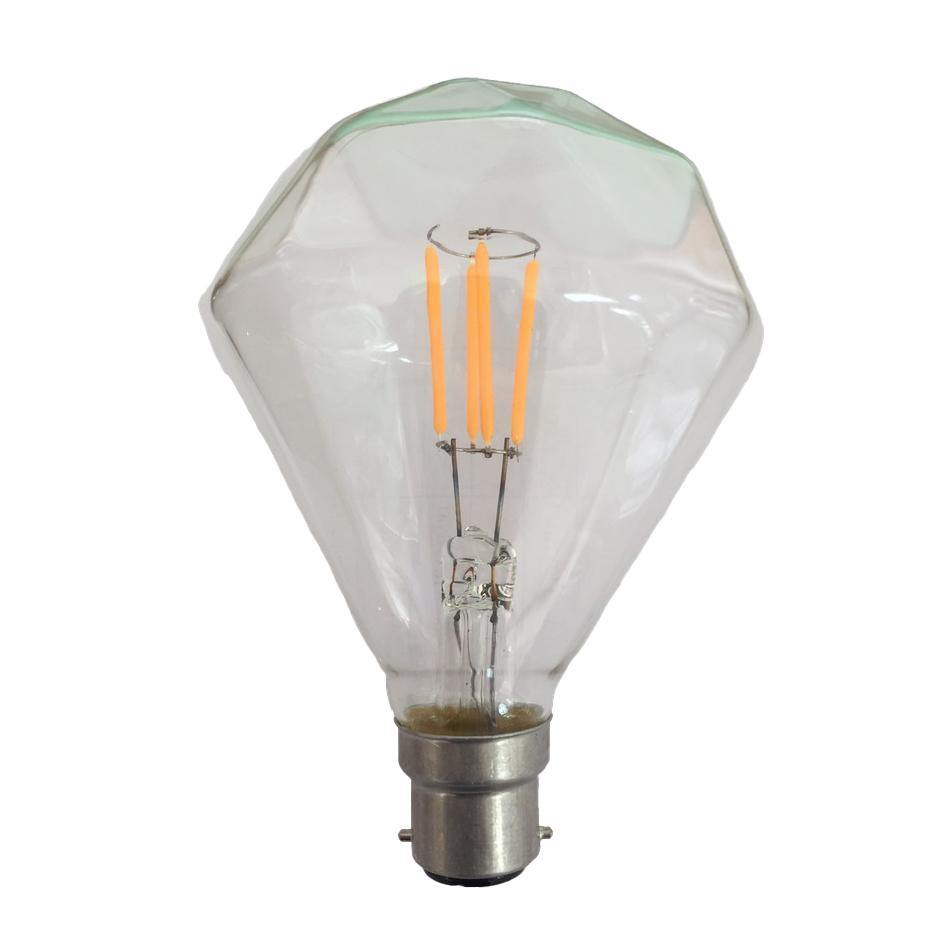 3.5W Bayonet (BC) Carbon Filament LED Bulb - Warm White Diamond Light for Vintage Lamps, Chandeliers & Decorative Lighting - Energy Efficient & Dimmable