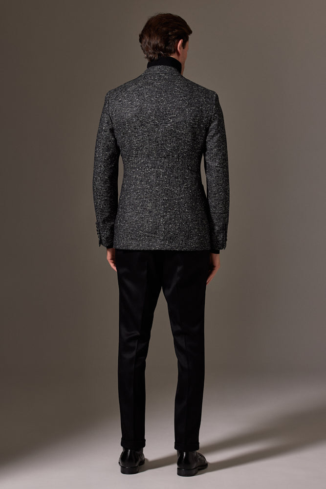 Liam Sports Jacket - Black & White Tweed Coat for Men | Classic Casual & Outdoor Wear | Perfect for Golf, Hiking & Everyday Fashion