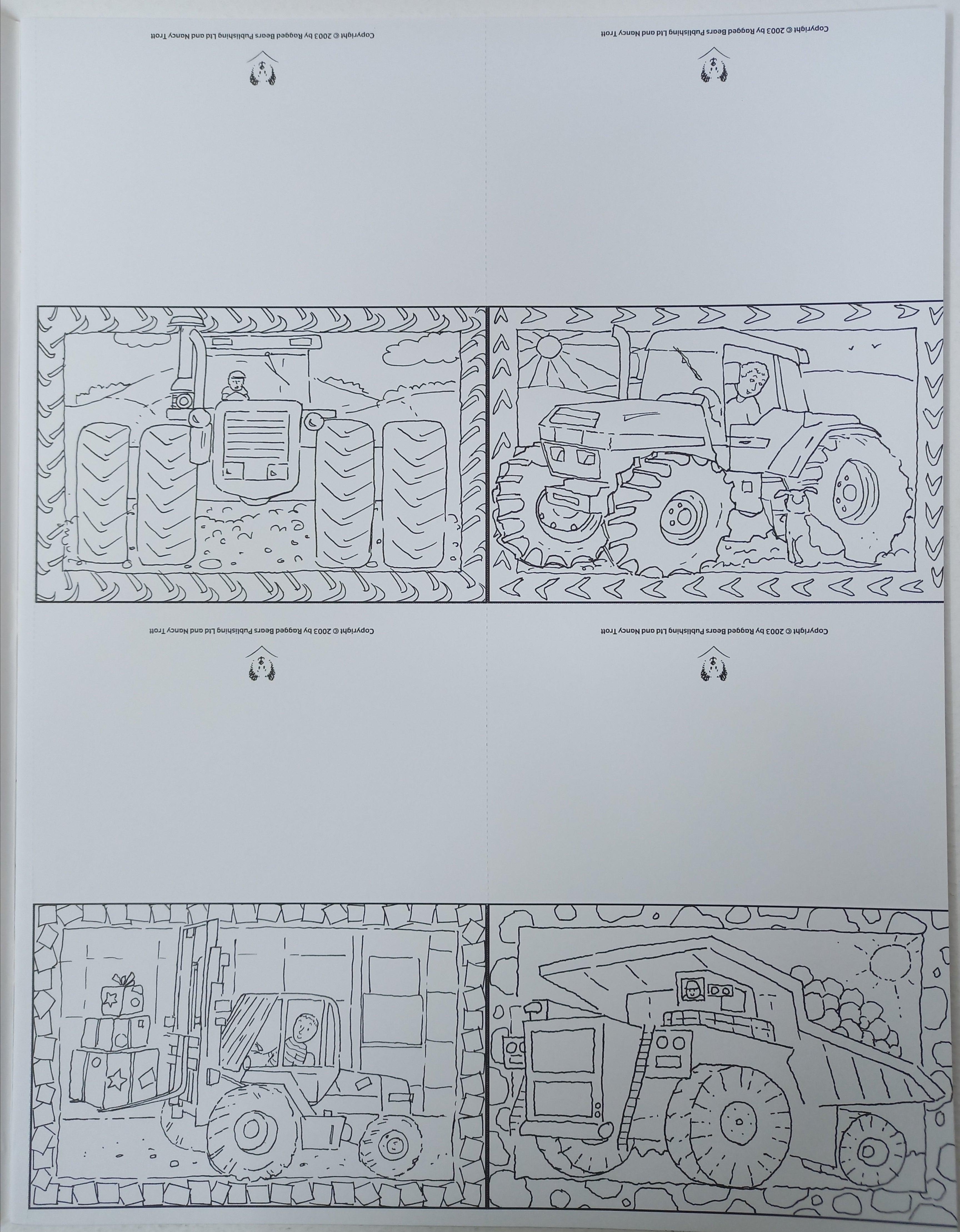 Color and Send Trucks, Tractors & Trains Greeting Cards – Perfect for Kids' Birthday Gifts & DIY Craft Activities