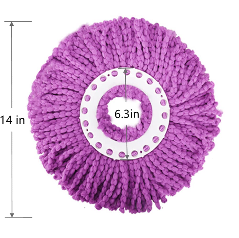 Hovico 6 Pack Color Mop Heads - Hurricane Compatible 360° Spin Magic Mop Replacement, Microfiber Spin Mop Pads for 6.3