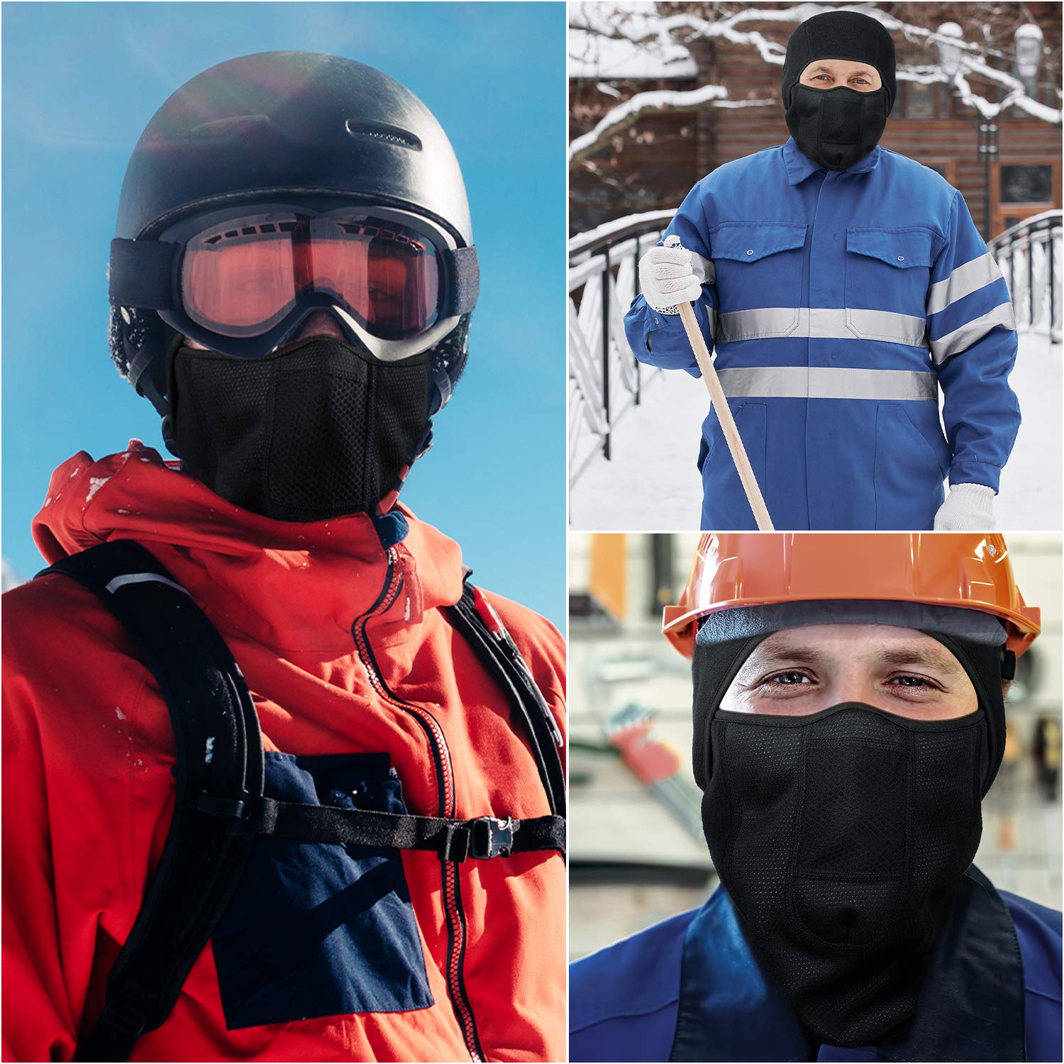 350g Soft Stretch Polar Fleece Balaclava Ski Mask - Winter Face Cover for Cold Weather, Anti-Static & Breathable - Perfect for Skiing, Snowboarding, Motorcycling & Outdoor Activities