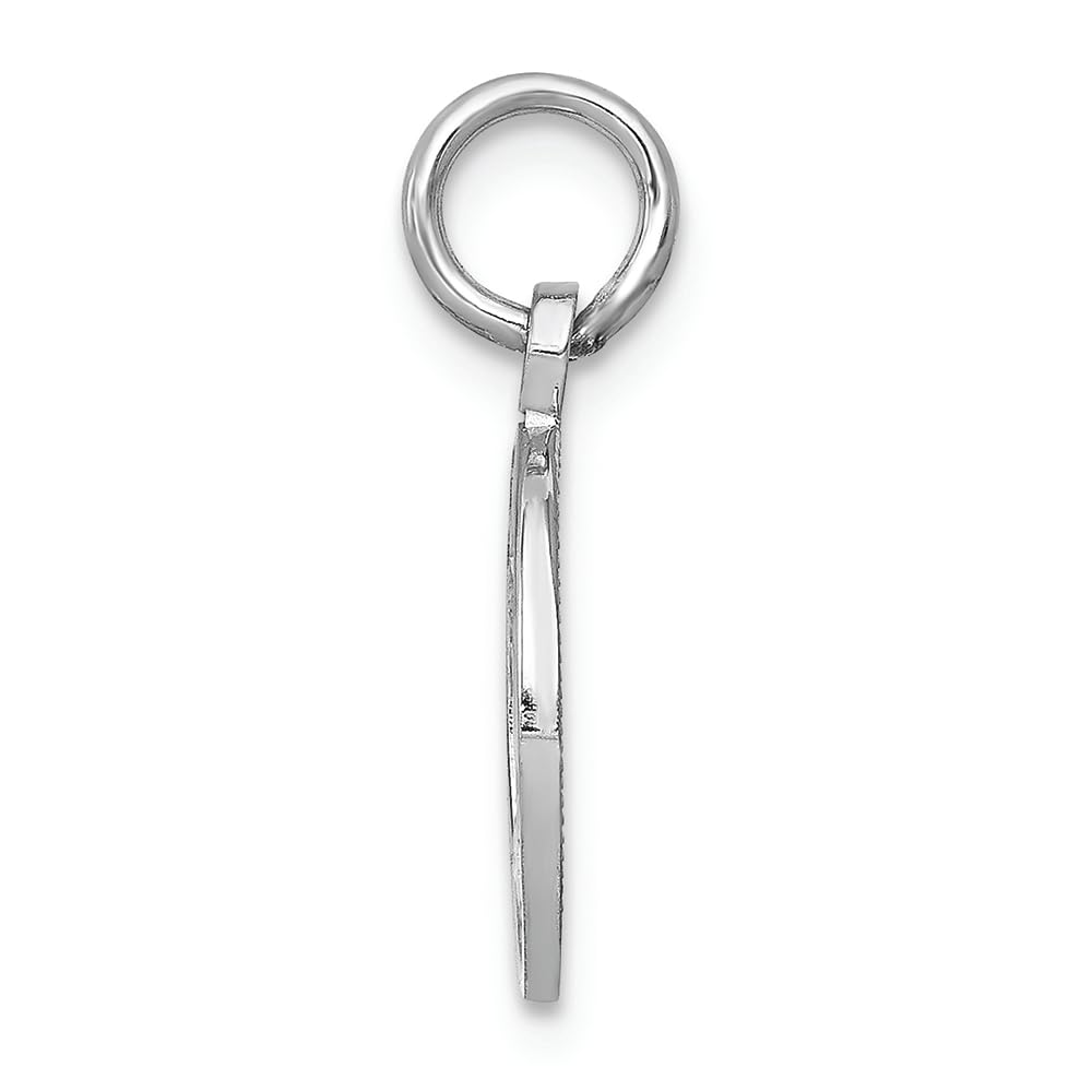 14K White Gold Polished Graduation Disc Charm for Women - Elegant Jewelry Gift for Graduation, Birthday & Special Occasions | Perfect for Necklaces, Bracelets & Keepsakes