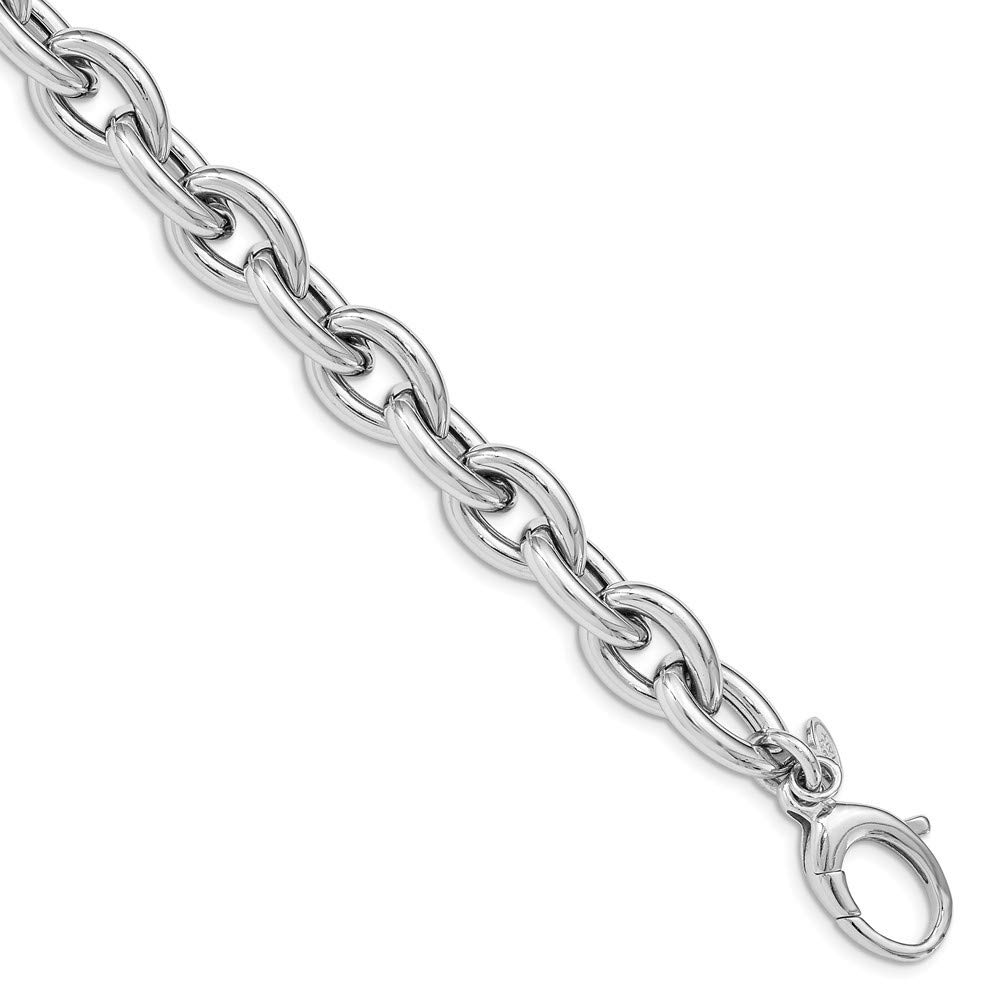 925 Sterling Silver Rhodium Plated Polished Link Bracelet for Women - 7.75 Inch Adjustable Elegant Jewelry Gift for Birthday, Anniversary & Special Occasions | Perfect for Everyday Wear, Date Nights & Formal Events