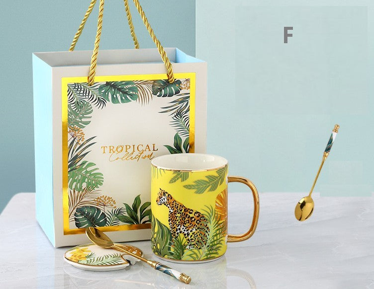 Jungle Animal Porcelain Mugs - 16oz Large Capacity Ceramic Coffee Cups with Gift Box, Creative Office Mugs for Tea, Coffee & Hot Chocolate - Perfect for Home, Office & Gifts