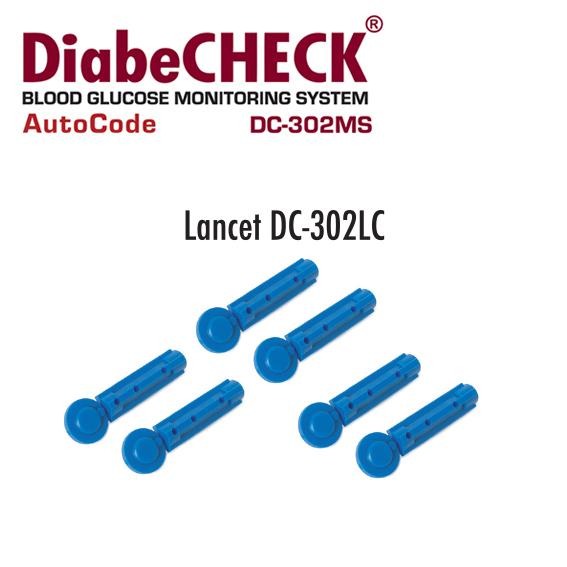 DiabeCheck Blood Lancets 302LC - 100 Count Sterile Diabetic Testing Lancets for Glucose Monitoring | Pain-Free Finger Pricking for Blood Sugar Testing at Home or Clinic
