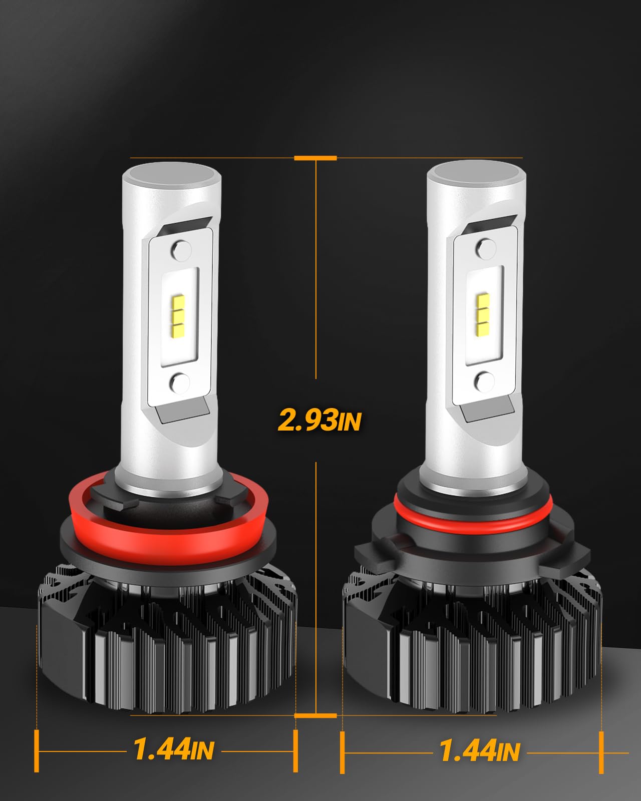 SEALIGHT 9005/HB3 H11/H8/H9 LED Fog Light Bulbs - 60,000LM High Brightness, Plug and Play Installation, Non-Polarity Design for Wider Driving Vision - Perfect for Cars, Trucks, SUVs, and Powersports Vehicles (Pack of 4) - Ideal for Foggy Conditions, Night Driving, and Off-Road Adventures