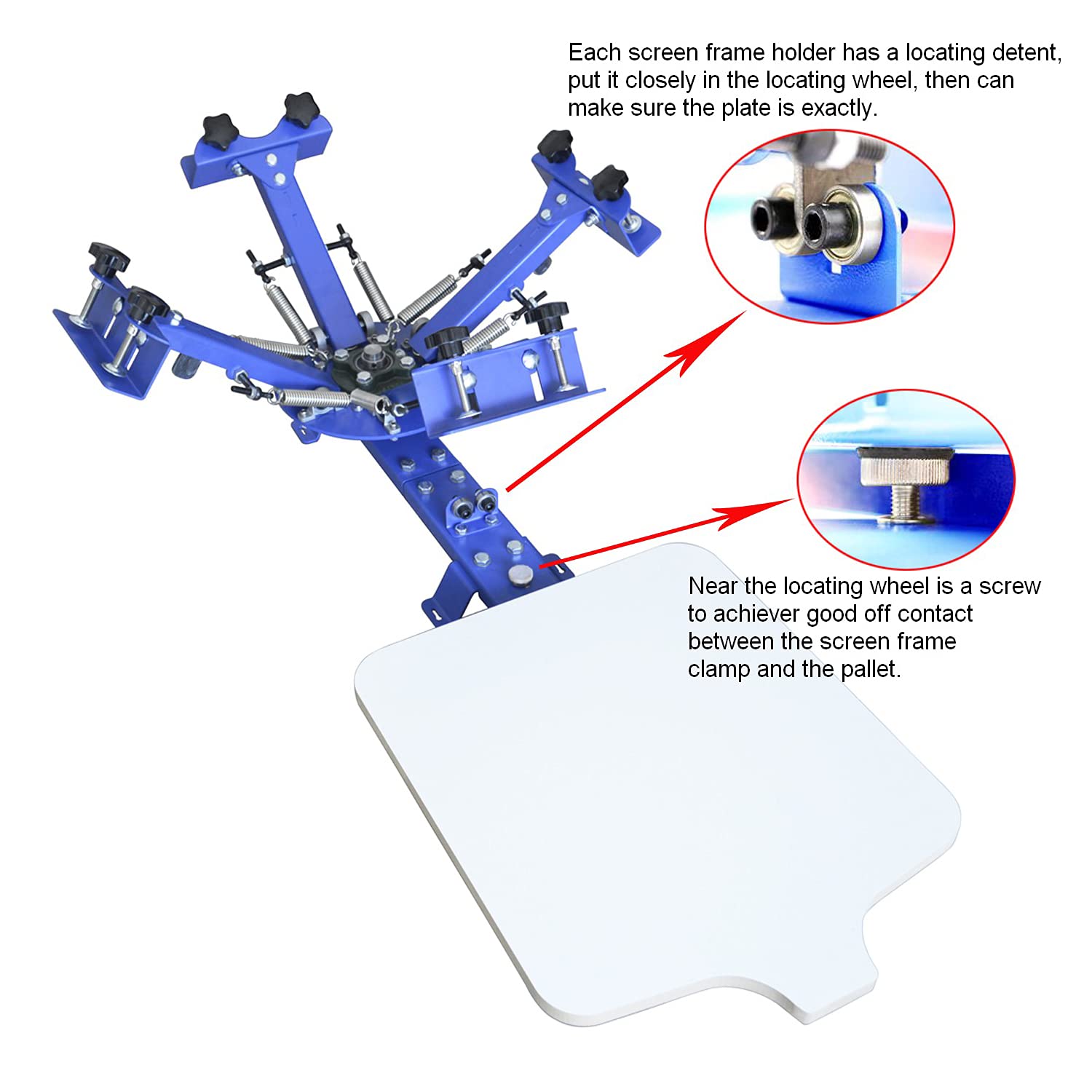 TECHTONGDA 4 Color 1 Station Silk Screen Printing Machine - Professional Screen Printer for DIY & Small Business - Adult Unisex Blue Non-Foldable - Perfect for T-Shirt Printing, Posters & Fabric Art