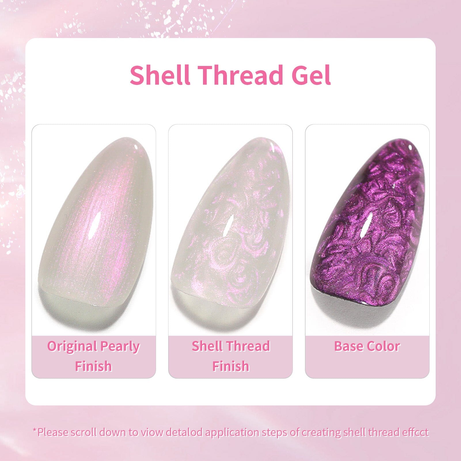 6 Colors Pink Pearl Swirl Gel Polish Set - T02 Nebula 7ml for Nail Art, Manicure & Pedicure - Perfect for Salon, Home Use & DIY Nail Designs