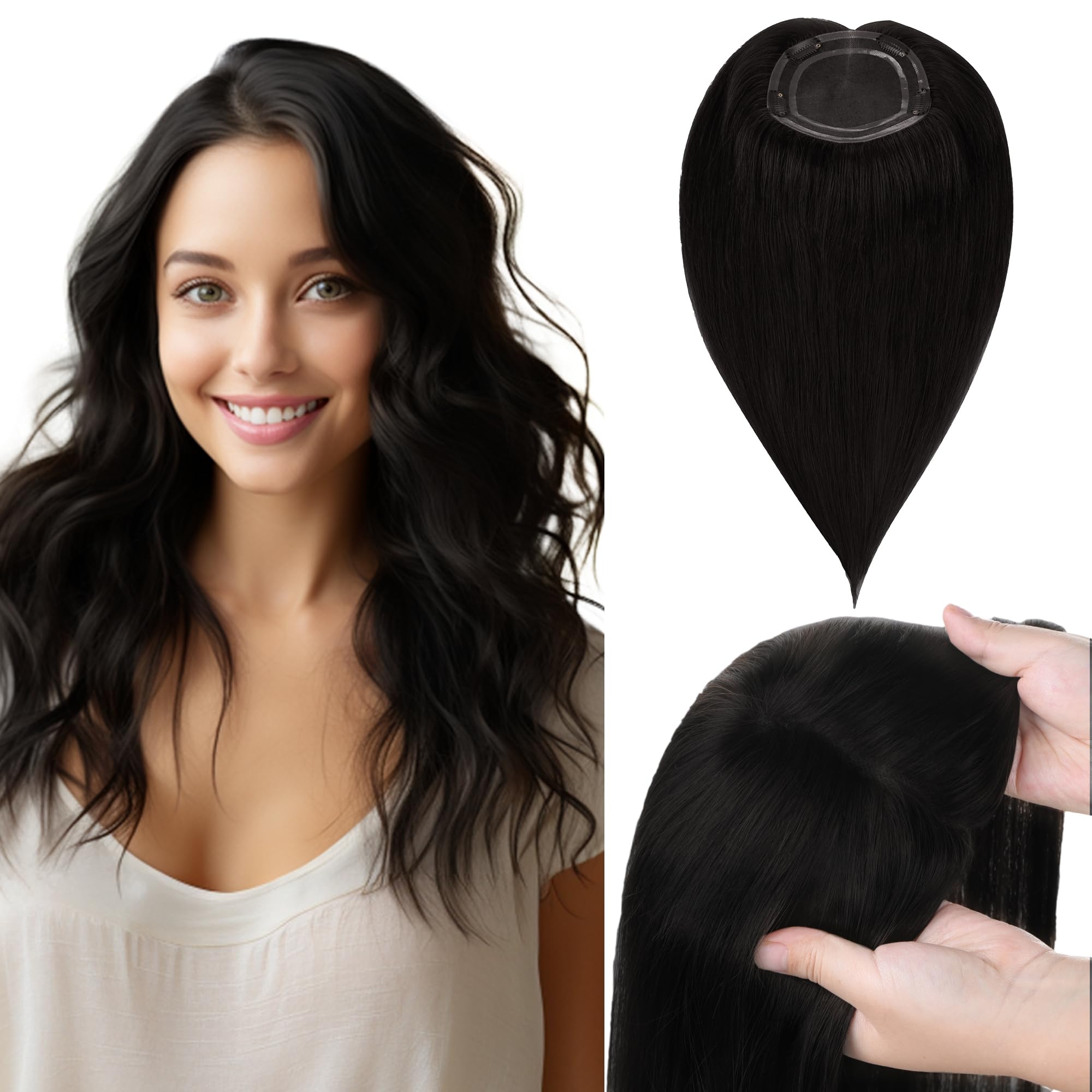 GOO GOO Human Hair Toppers for Women - 16