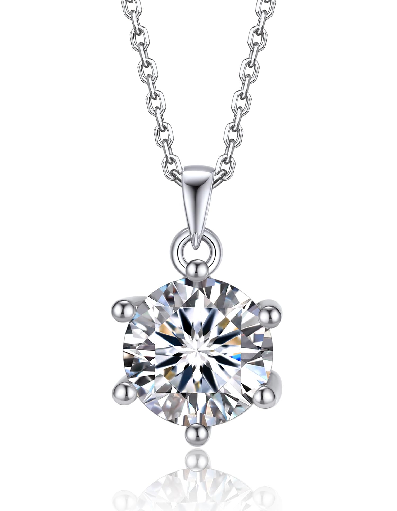 MomentWish 1/2 Carat Moissanite Necklace for Women - Lab Created Diamond Necklace in 925 Sterling Silver, Anniversary & Birthday Gift for Wife - Perfect for Christmas, Valentine's Day & Special Occasions