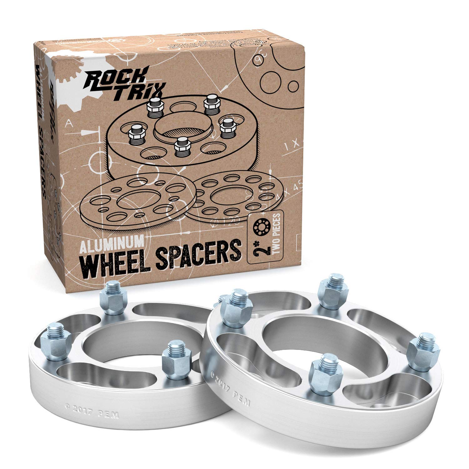 RockTrix 1 Inch ATV Wheel Spacers (4x110 Bolt Pattern, 74mm Bore, 10x1.25 Studs & Nuts) - Compatible with Honda, Yamaha, Suzuki, Bombardier UTVs - Silver V4 25mm (2-Piece Set) - Enhance Off-Road Performance & Stability for Trail Riding & Mudding