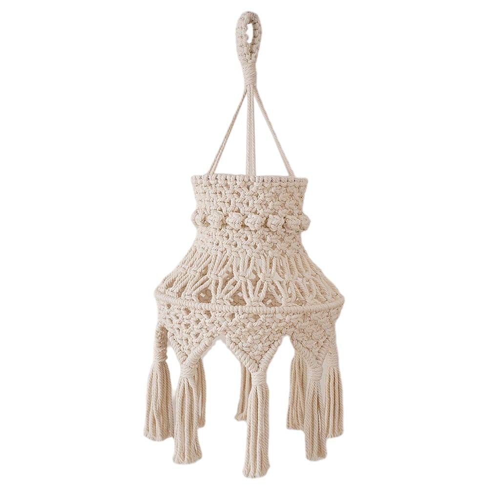 MagiDeal Macrame Lamp Shade - Handmade Bohemian Hanging Pendant Light Cover for Bedroom, Living Room & Nursery Decor | Perfect for Boho, Farmhouse & Coastal Style Homes