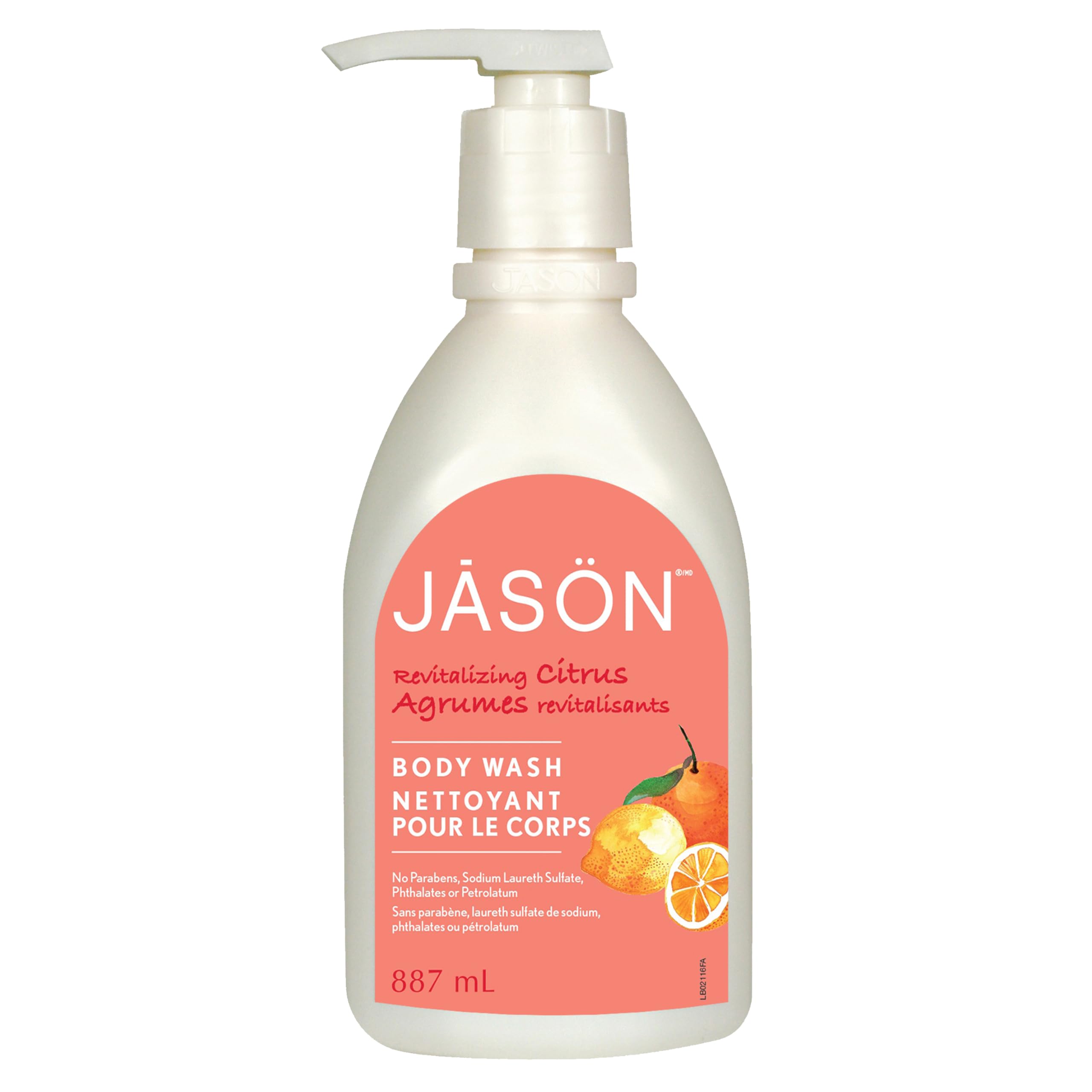 JASON Natural Body Wash - Citrus Scent, 30 Fl Oz | Organic & Sulfate-Free Shower Gel for Men & Women | Refreshing Daily Cleanser for Dry & Sensitive Skin | Perfect for Gym, Travel & Home Use