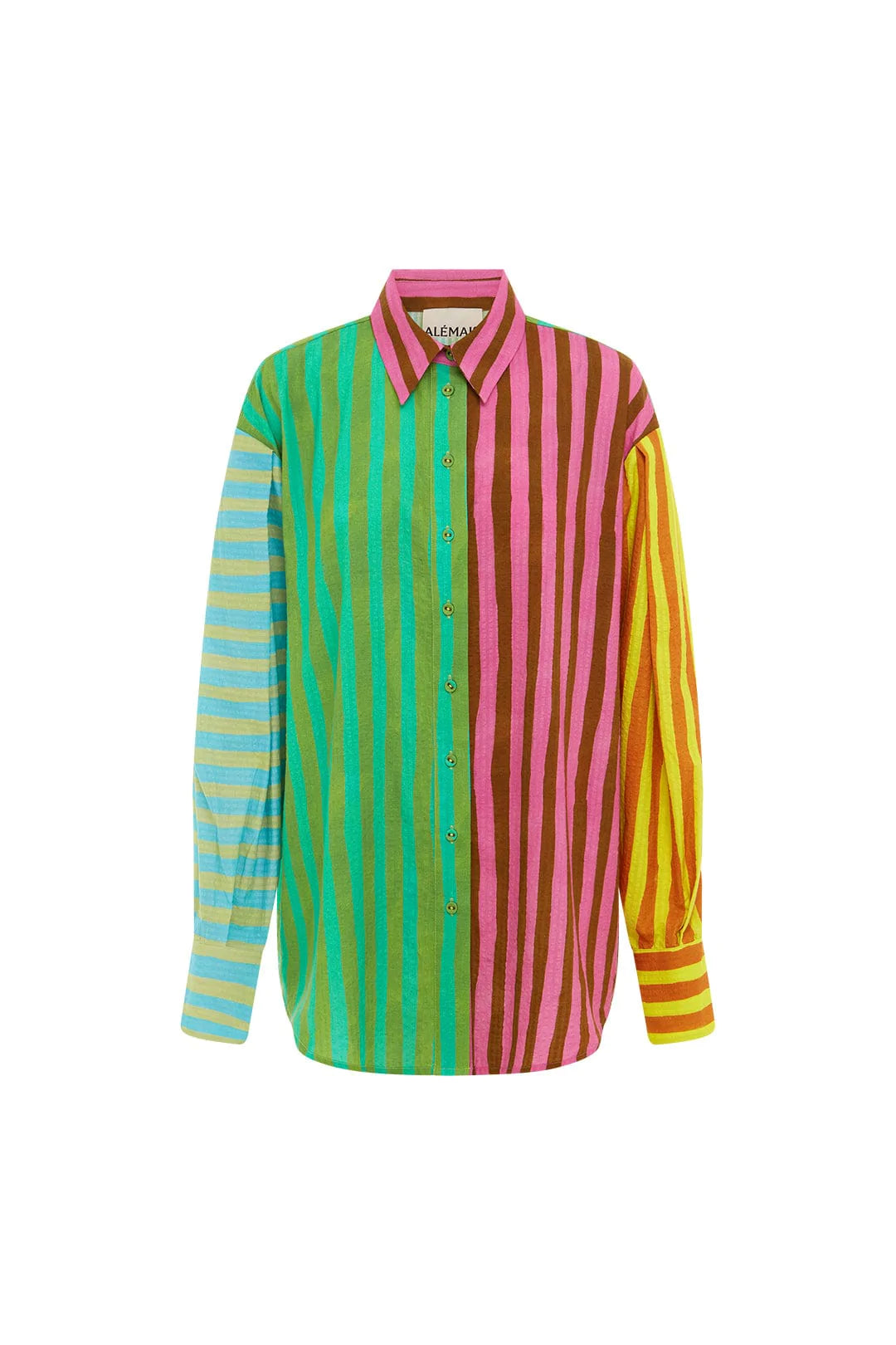 BOBBIE Spliced Shirt for Women - Stylish Casual Button Down Top with Unique Design - Perfect for Office, Date Night & Everyday Wear