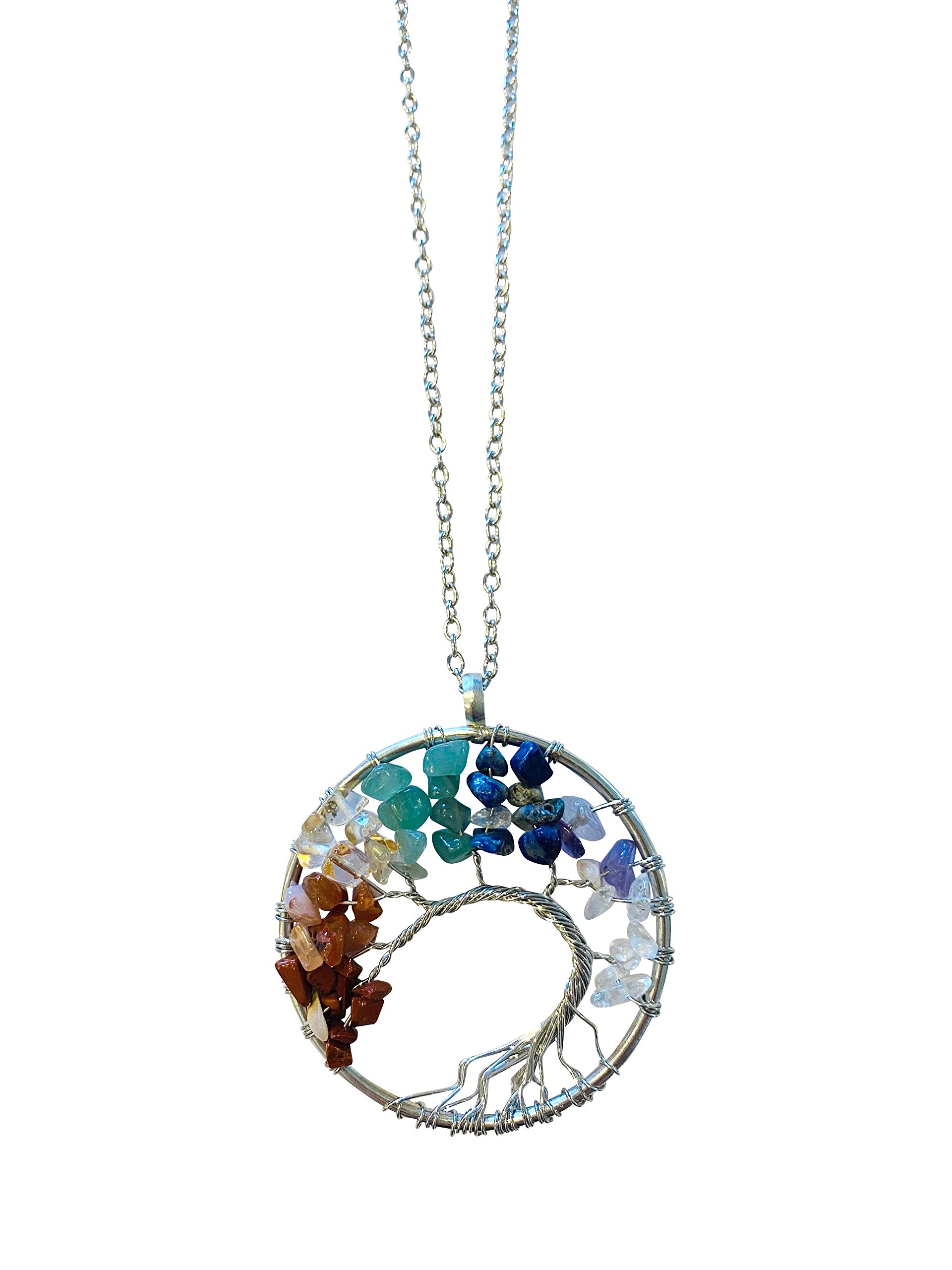 Tree of Life Necklace with Amethyst & Rose Quartz - Healing Crystal Pendant for Chakra Balance & Spiritual Protection | Perfect for Meditation, Yoga & Energy Healing