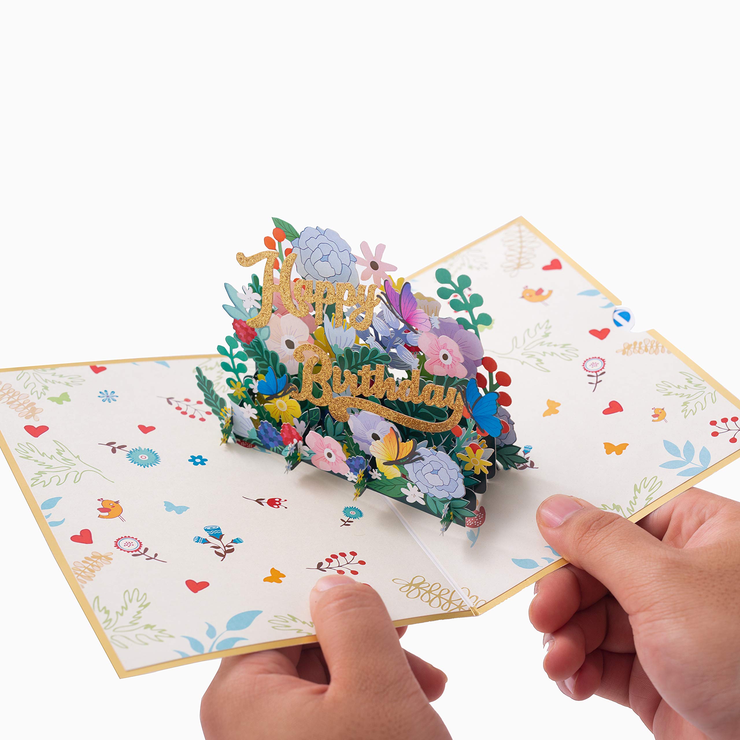 Happy Birthday Card with Flowers - Gift for Mom, Dad, Wife, Husband - Perfect for Celebrations