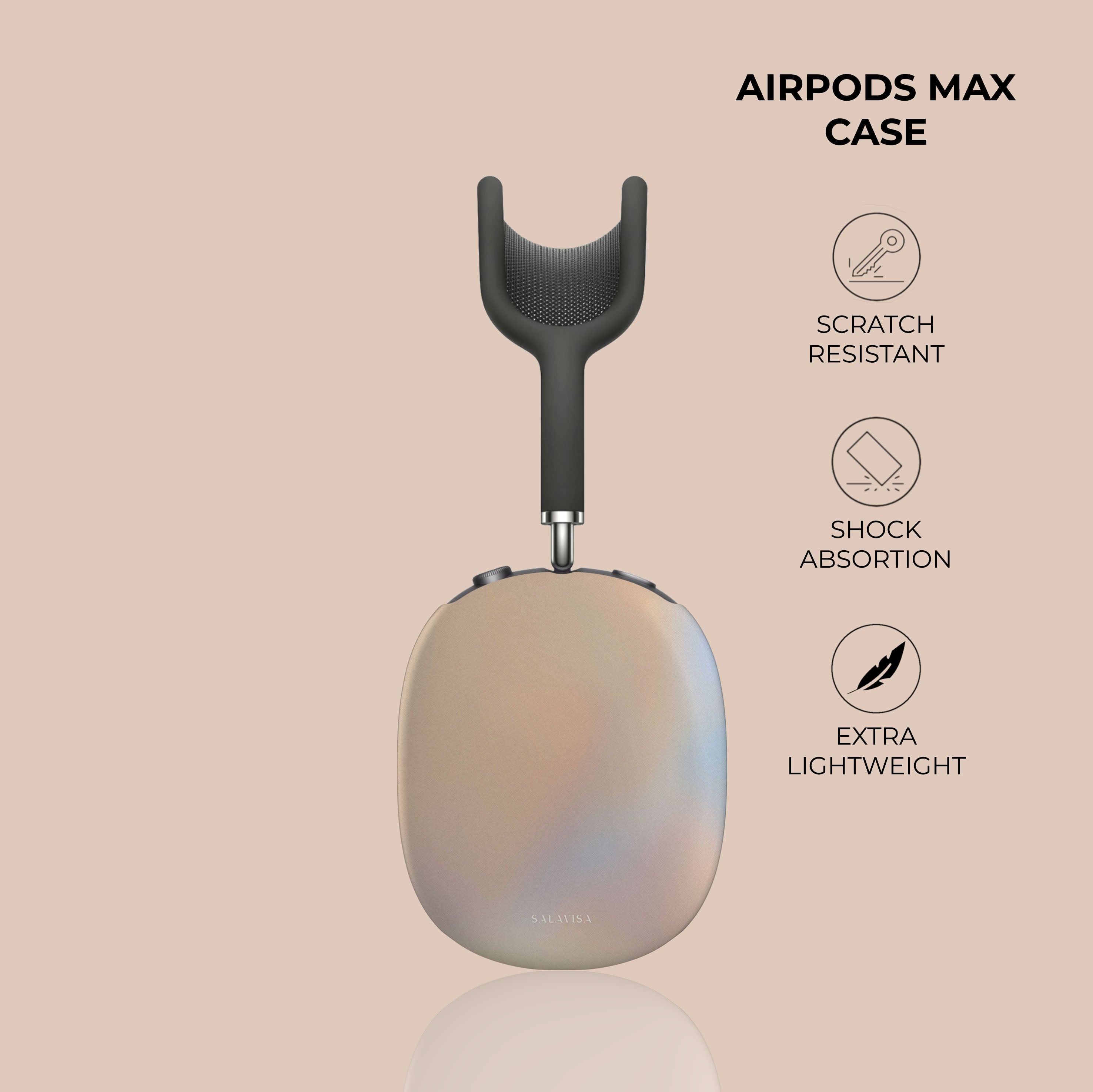 Premium Peach Glow AirPods Max Protective Case - Soft Silicone Cover with Shockproof Design for Apple AirPods Max Headphones - Perfect for Travel, Gym & Daily Use