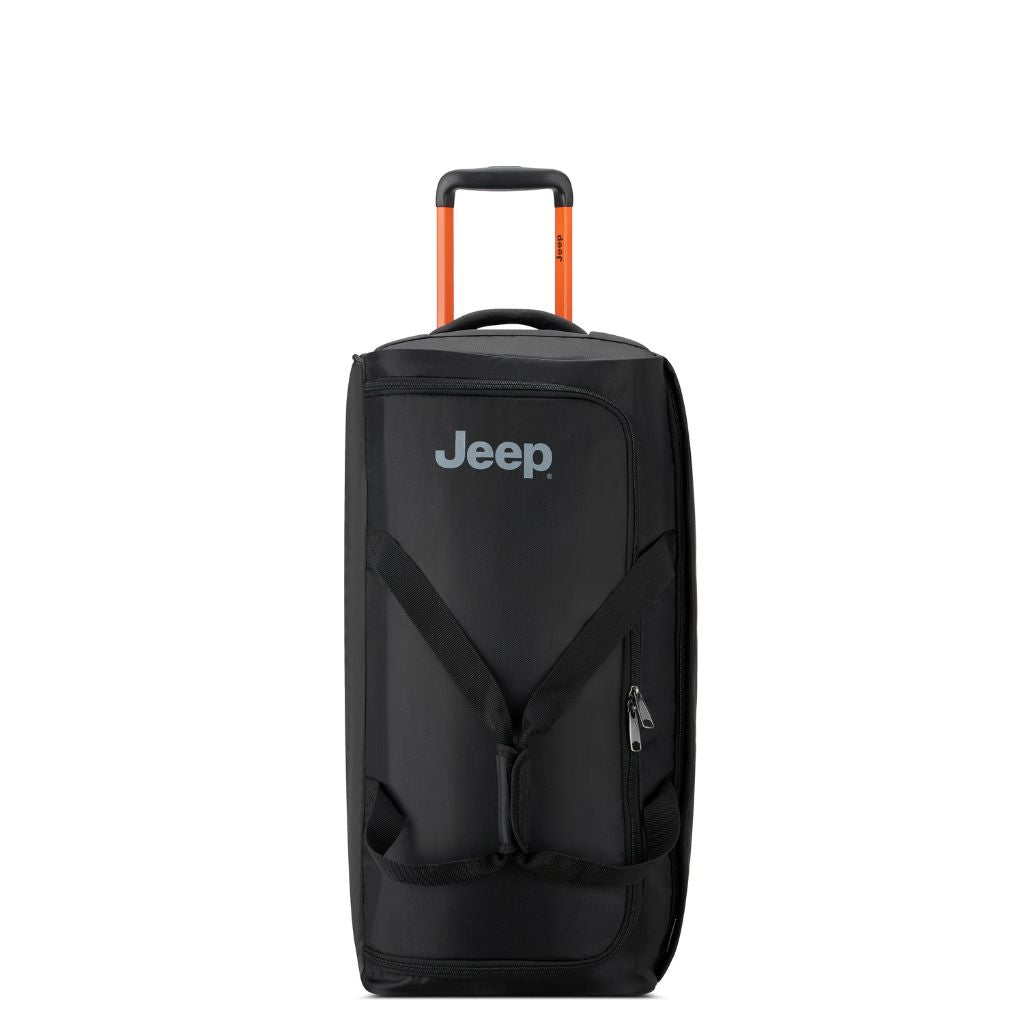 Jeep 73cm Duel Wheel Lightweight Medium Duffle Bag - Black | Water-Resistant Travel & Gym Bag for Men & Women | Perfect for Camping, Sports & Weekend Getaways