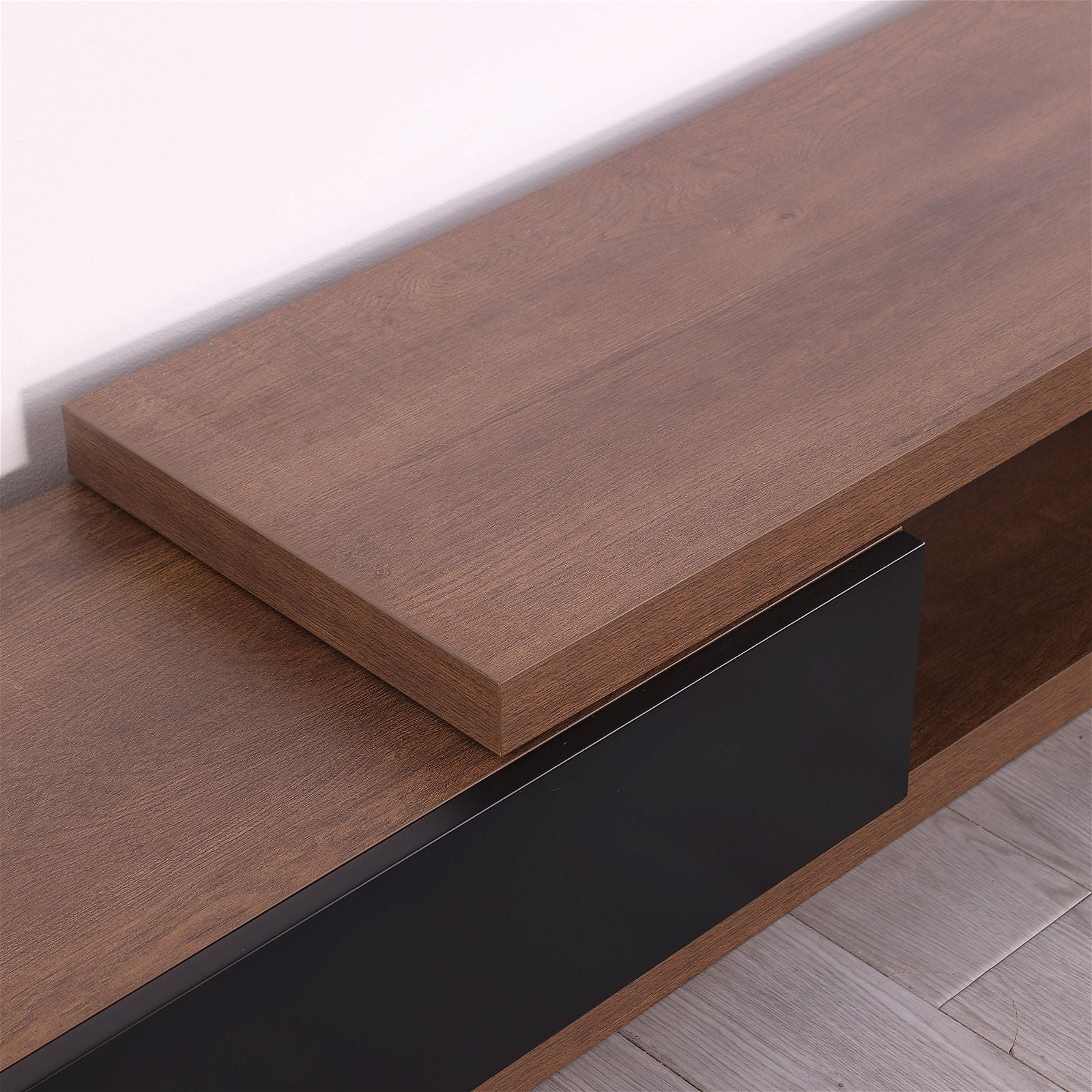 Criterion Dark Oak Extendable TV Stand 279cm - Modern Entertainment Center for Living Room, Home Theater & Media Storage