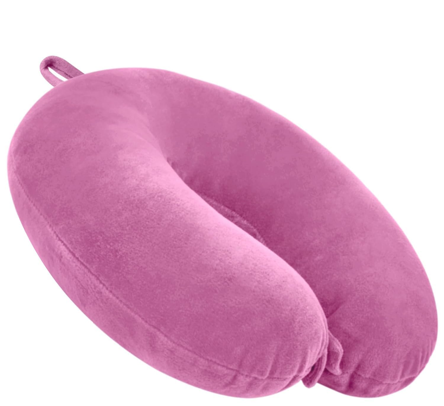 Vibgyor Vibes U-Shaped Travel Neck Pillow with Eye Mask - Ergonomic Support for Airplane, Car & Train Travel - Lightweight Sleeping Pillow for Men & Women (Pink) | Perfect for Long Flights, Road Trips & Commuting