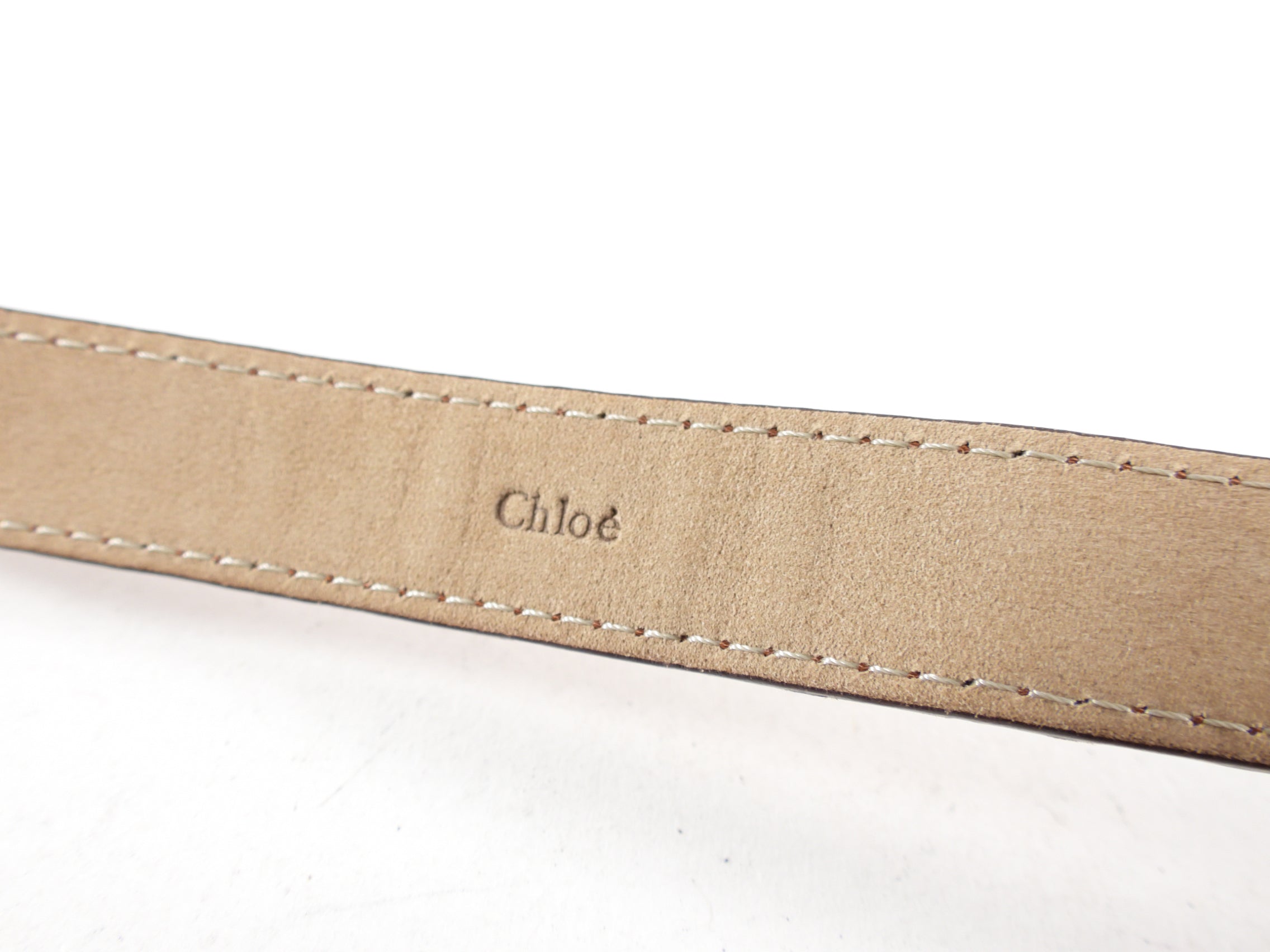 Chloe Vintage Tan Brown Snakeskin Thin Belt 28-31