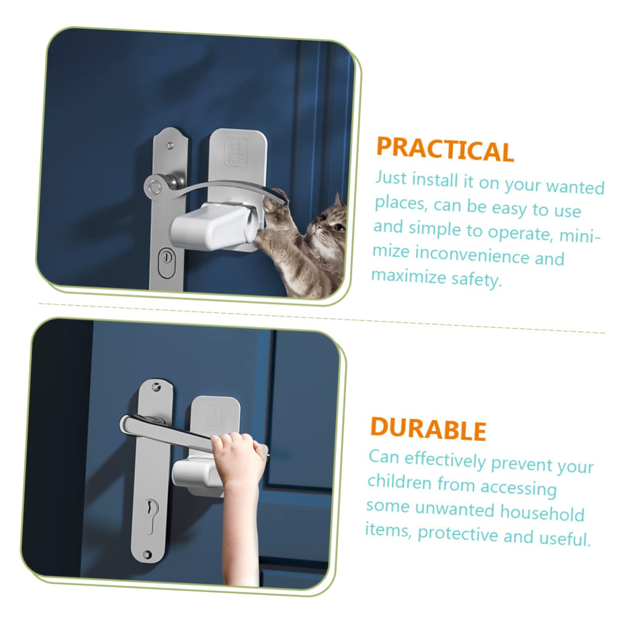 ORFOFE Child Safety Door Locks - Baby Proof Door Handle Locks for Boys & Girls | Secure Kids from Opening Doors | Perfect for Homes, Nurseries, and Daycares