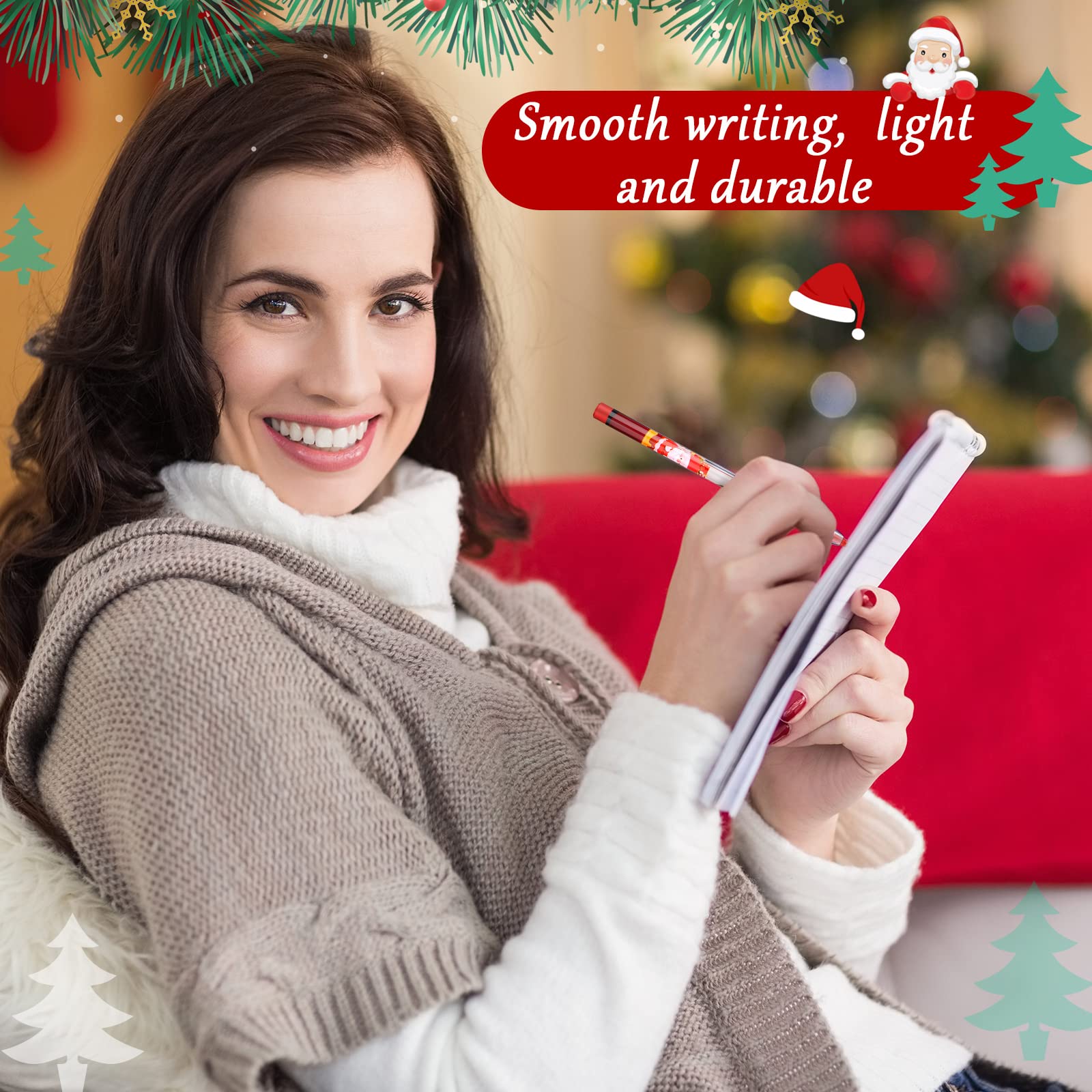 Stackable Christmas Pencils with Santa, Xmas Tree, Deer & Snowman Designs - 24-Pack Holiday Party Favors for School, Office & Kids New Year Celebrations - Perfect for Gift Exchanges, Classroom Rewards & Festive Writing