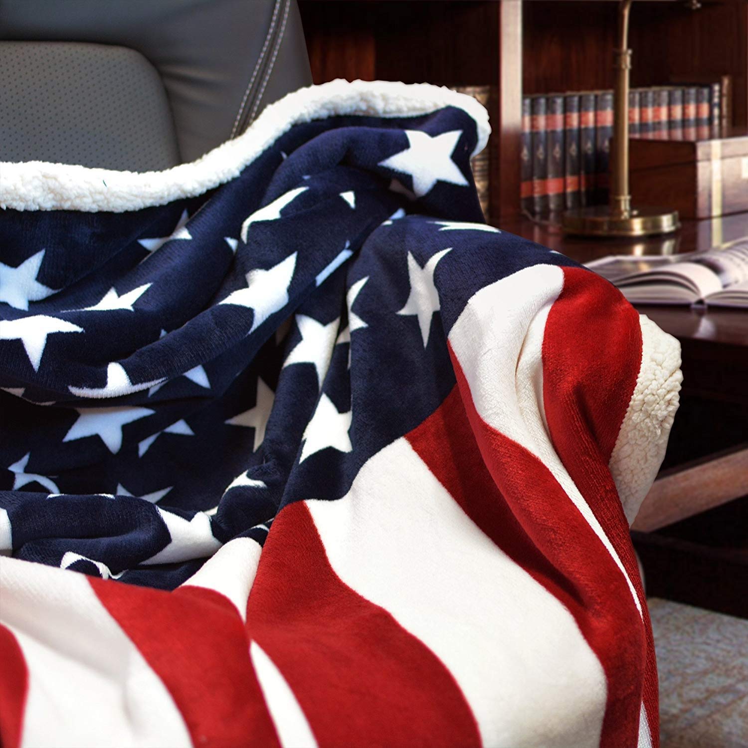 Brandream 2-Pack Fleece Throw Blankets - American Flag & British Flag Designs | Soft Cozy Blankets for Couch, Bed, Camping & Outdoor Use