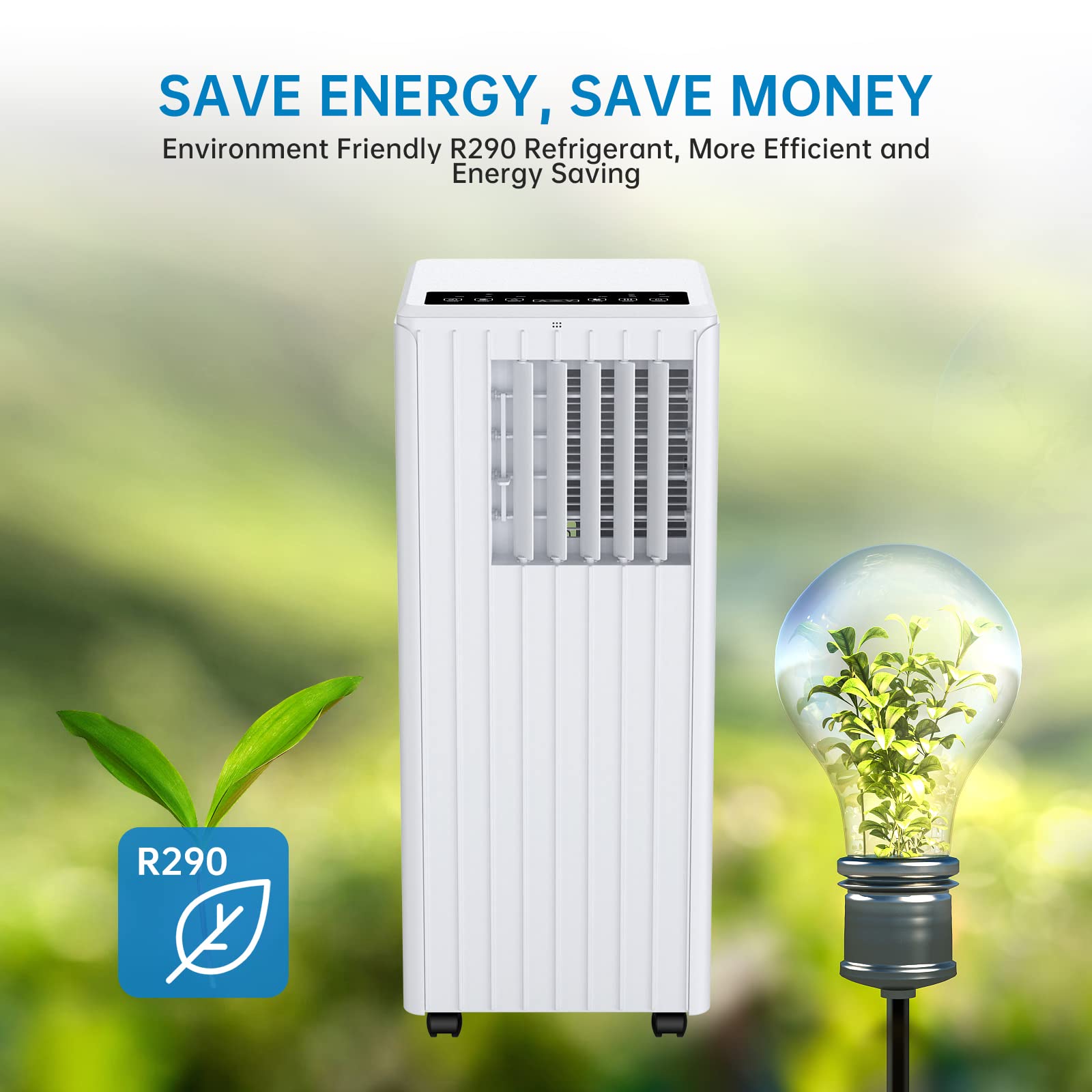 Portable Air Conditioner 7000 BTU - 3-in-1 Cooling, Dehumidifier 36L/24h, 2-Speed Fan, Digital Display, Remote Control, 24H Timer - Perfect for Home, Office, Bedroom - Stay Cool in Summer Heat & Reduce Humidity