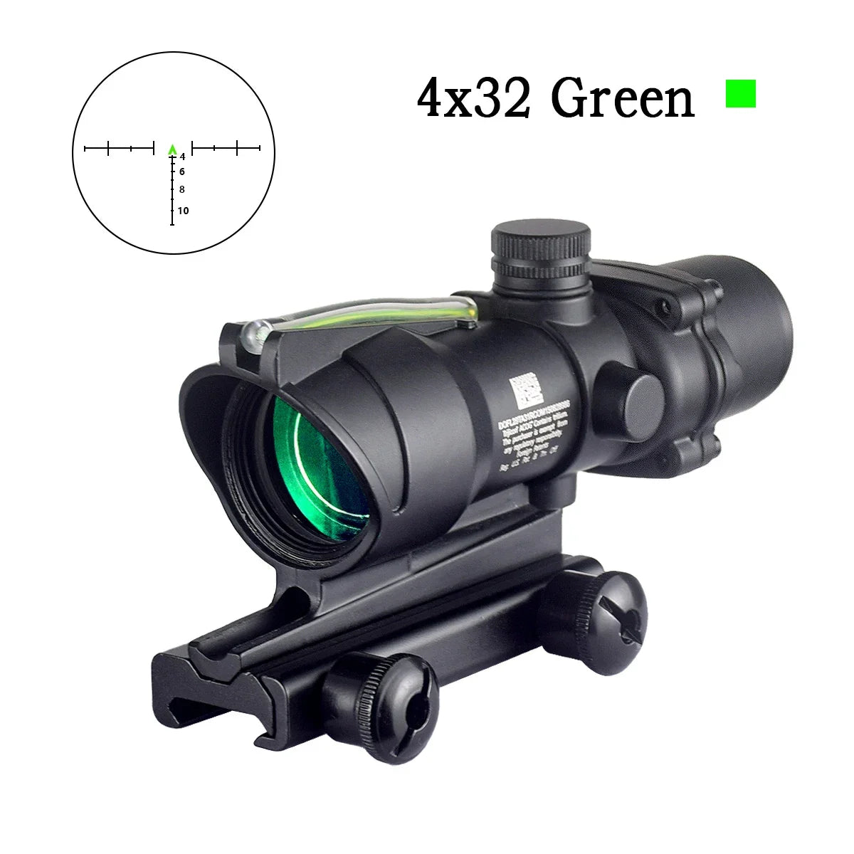 Trijicon ACOG 4X32 RMR Red Dot Sight Scope - Green Cross Fiber Optic Illuminated Rifle Scope with Glass Etched Reticle - Perfect for Tactical Shooting, Hunting & Military Use