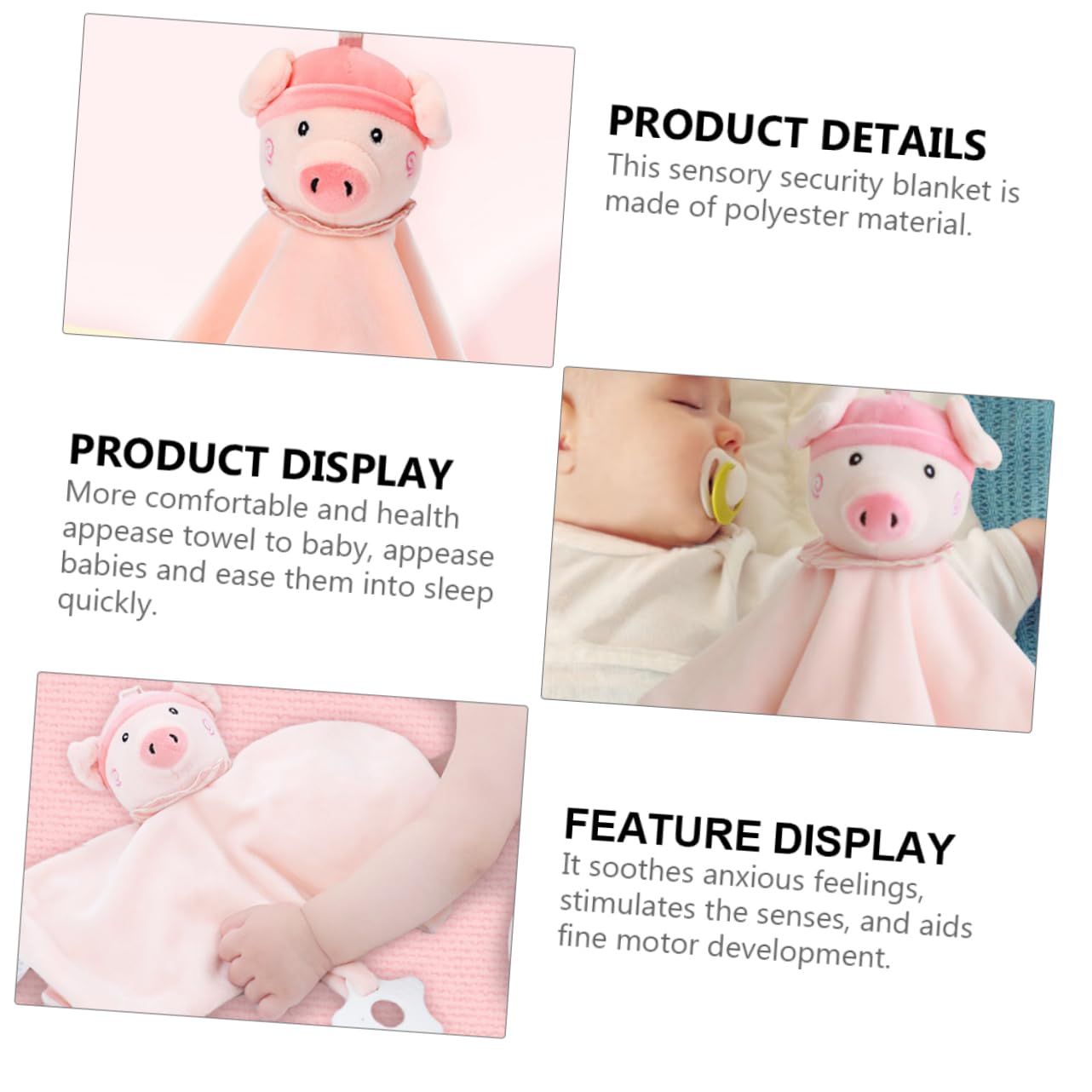 Totority Baby Comforter Toy - Soft Plush Security Blanket with Crystal Velvet for Infants & Toddlers - Perfect for Naptime, Bedtime, and Soothing Comfort