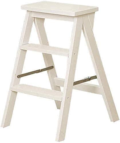 LEOSXA Wooden Step Stool for Adults - Foldable Multifunctional Ladder Stool with Creative Design for Home Use - Perfect for Kitchen, Bathroom, and Storage Access