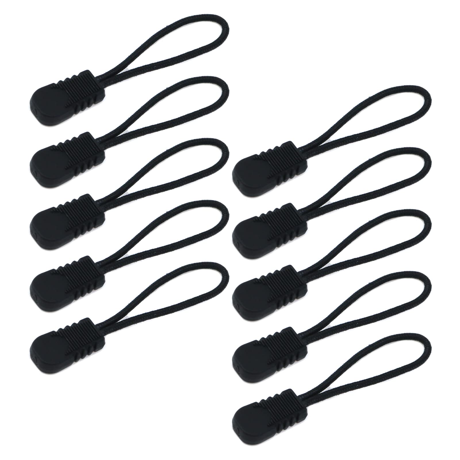 Mewutal 10PCS Black Zipper Pulls Replacement - Zipper Tab & Cord Extender for Bags, Handbags, Coats & Luggage - Easy Grip & Style Upgrade for Travel & Daily Use