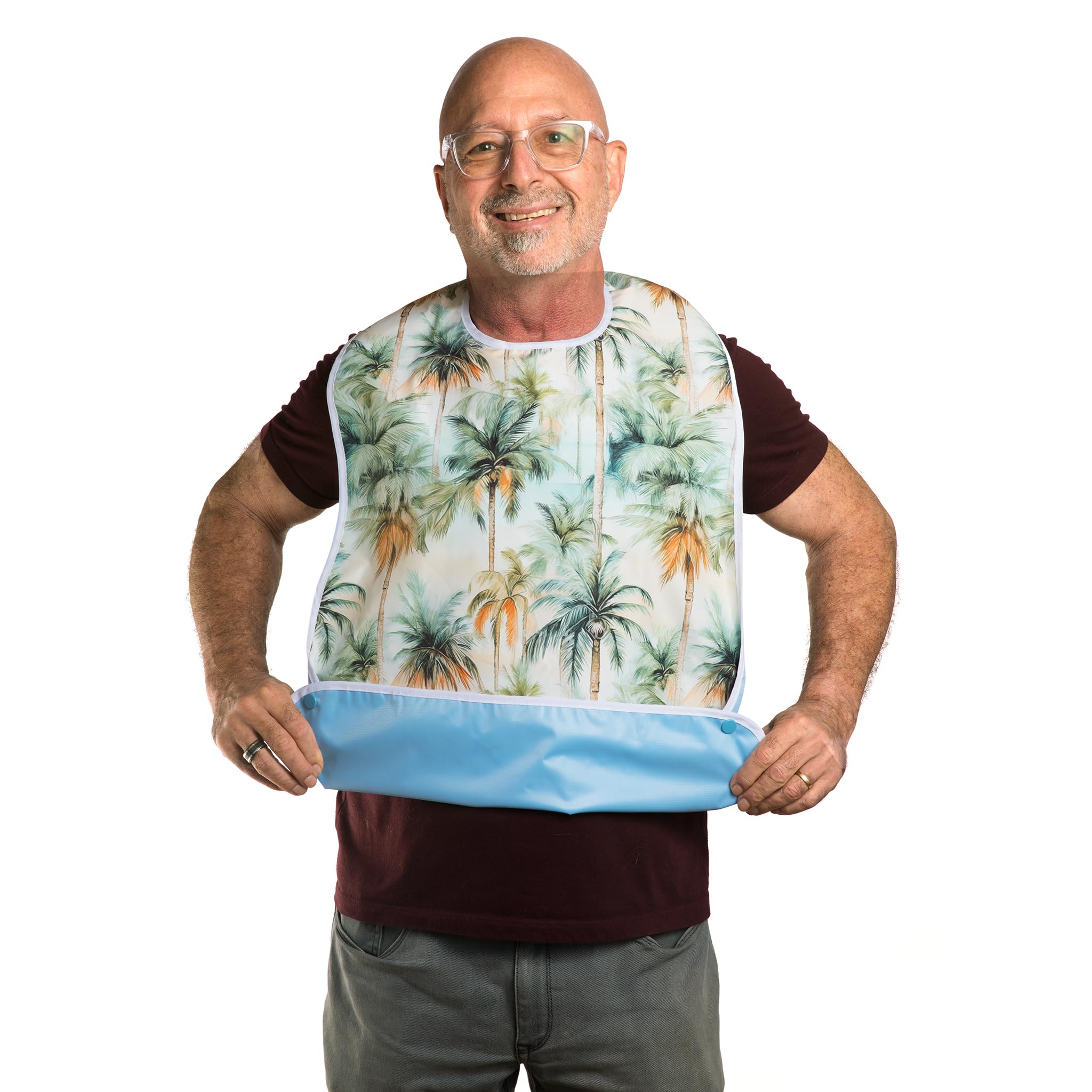 3 Pack Waterproof Adult Bibs for Men & Women - Adjustable Neck Size, 30x20 Inch, Easy Wipe Clean - Ideal for Elderly Care, Mealtime & Dining Assistance