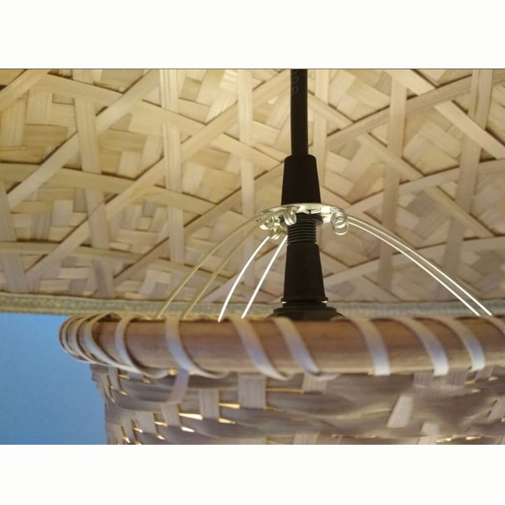 Hand-Woven Bamboo Hanging Light - Natural Rattan Pendant Lamp with Woven Lampshade, Rustic Chandelier for Home, Bar & Cafe Decor - Perfect for Boho, Farmhouse & Coastal Interior Design