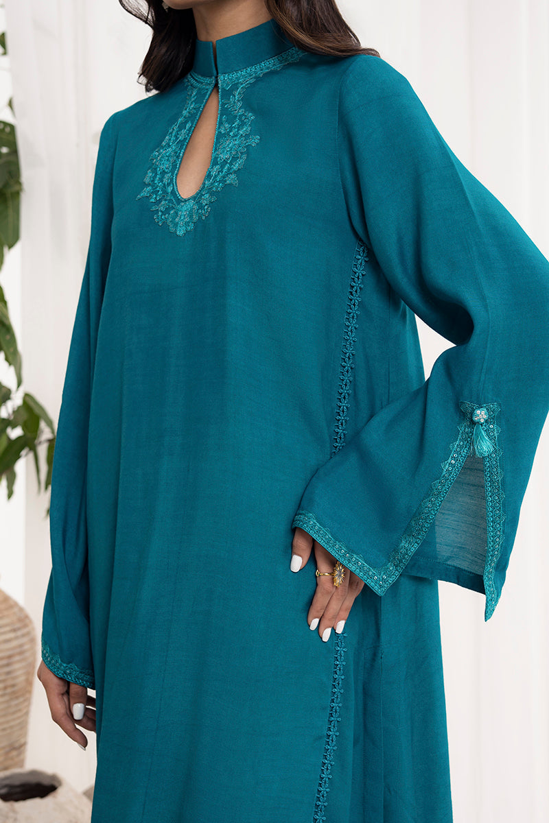 Azure Blue 2-Piece Set (Shirt & Dupatta) for Women - Elegant Indian Ethnic Wear for Festivals, Weddings & Special Occasions