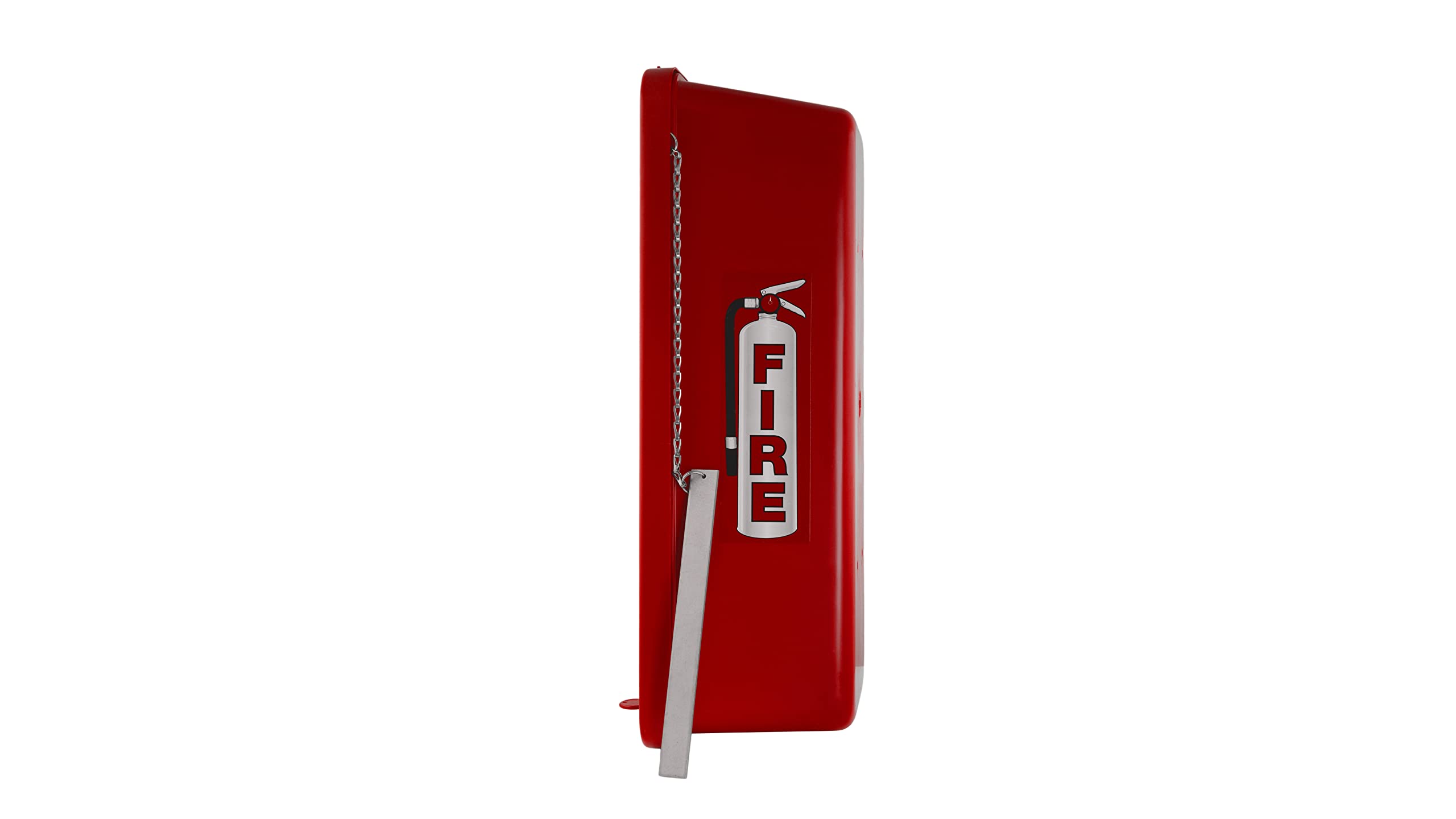 10 lb. Red Surface-Mounted Fire Extinguisher Cabinet with Breaker Bar - Wall-Mounted Safety Storage for Home, Office & Commercial Use
