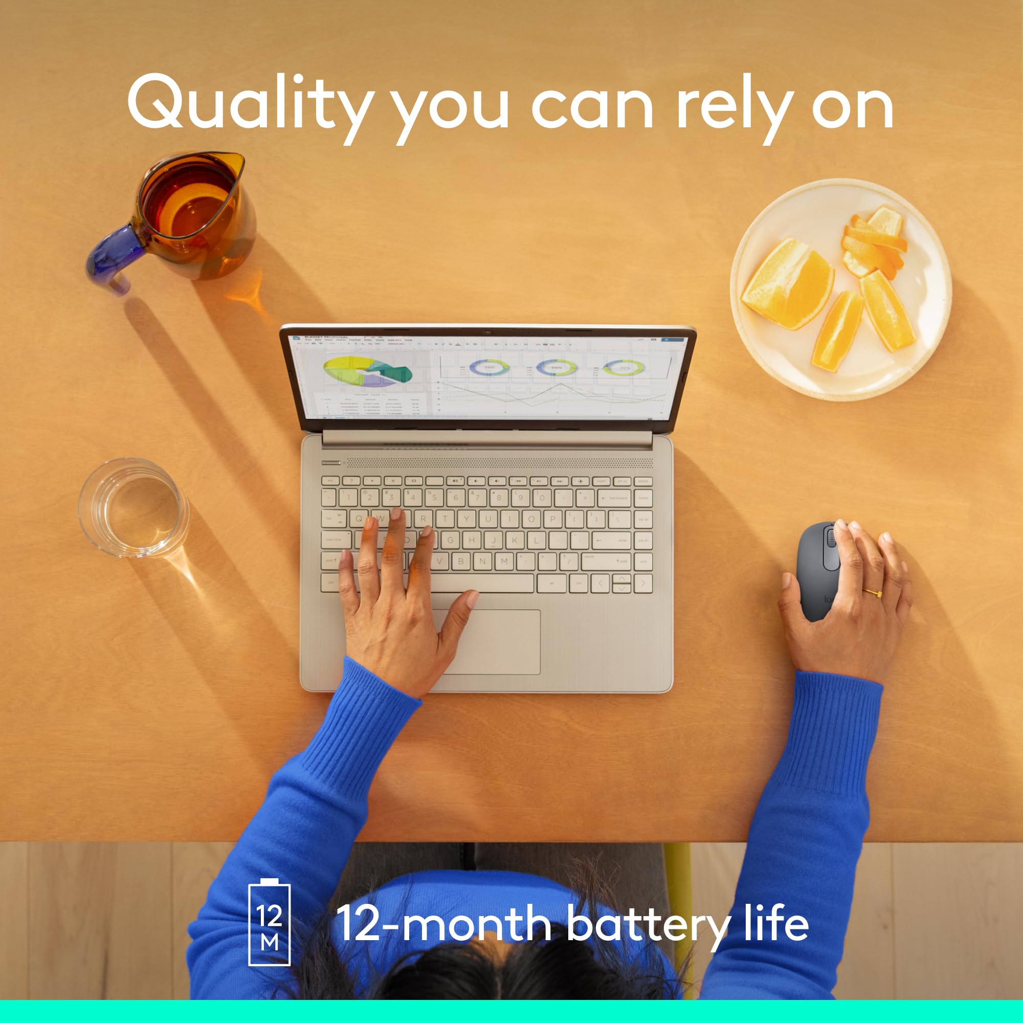 Logitech M196 Bluetooth Wireless Mouse - Compact & Portable for Laptops, Tablets, PC, Mac (Windows/macOS) | 12-Month Battery Life | Smooth Tracking | Graphite | Perfect for Office, Travel & Remote Work
